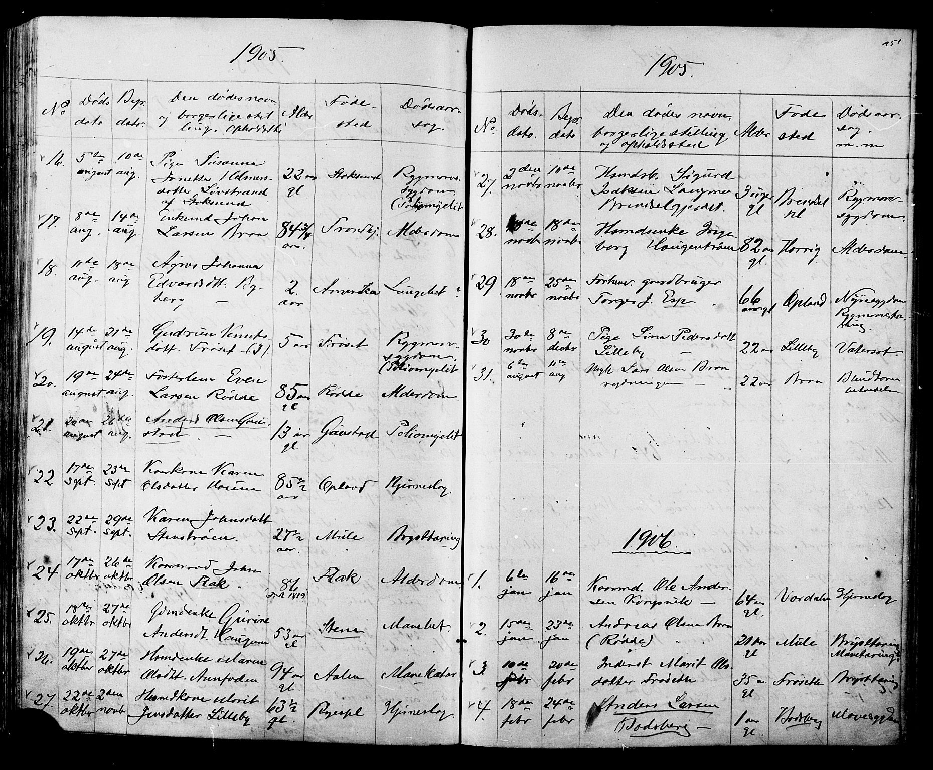 Ministerialprotokoller, klokkerbøker og fødselsregistre - Sør-Trøndelag, SAT/A-1456/612/L0387: Parish register (copy) no. 612C03, 1874-1908, p. 251