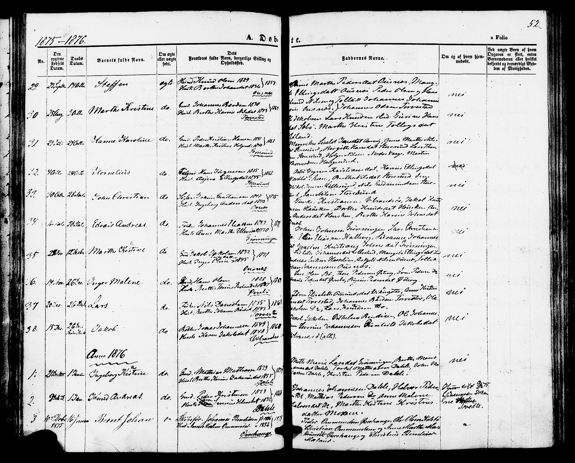 Torvastad sokneprestkontor, AV/SAST-A -101857/H/Ha/Haa/L0010: Parish register (official) no. A 10, 1857-1878, p. 52