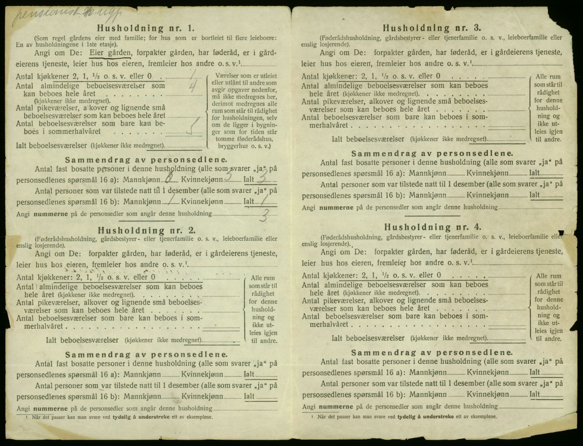 SAB, 1920 census for Fjelberg, 1920, p. 678