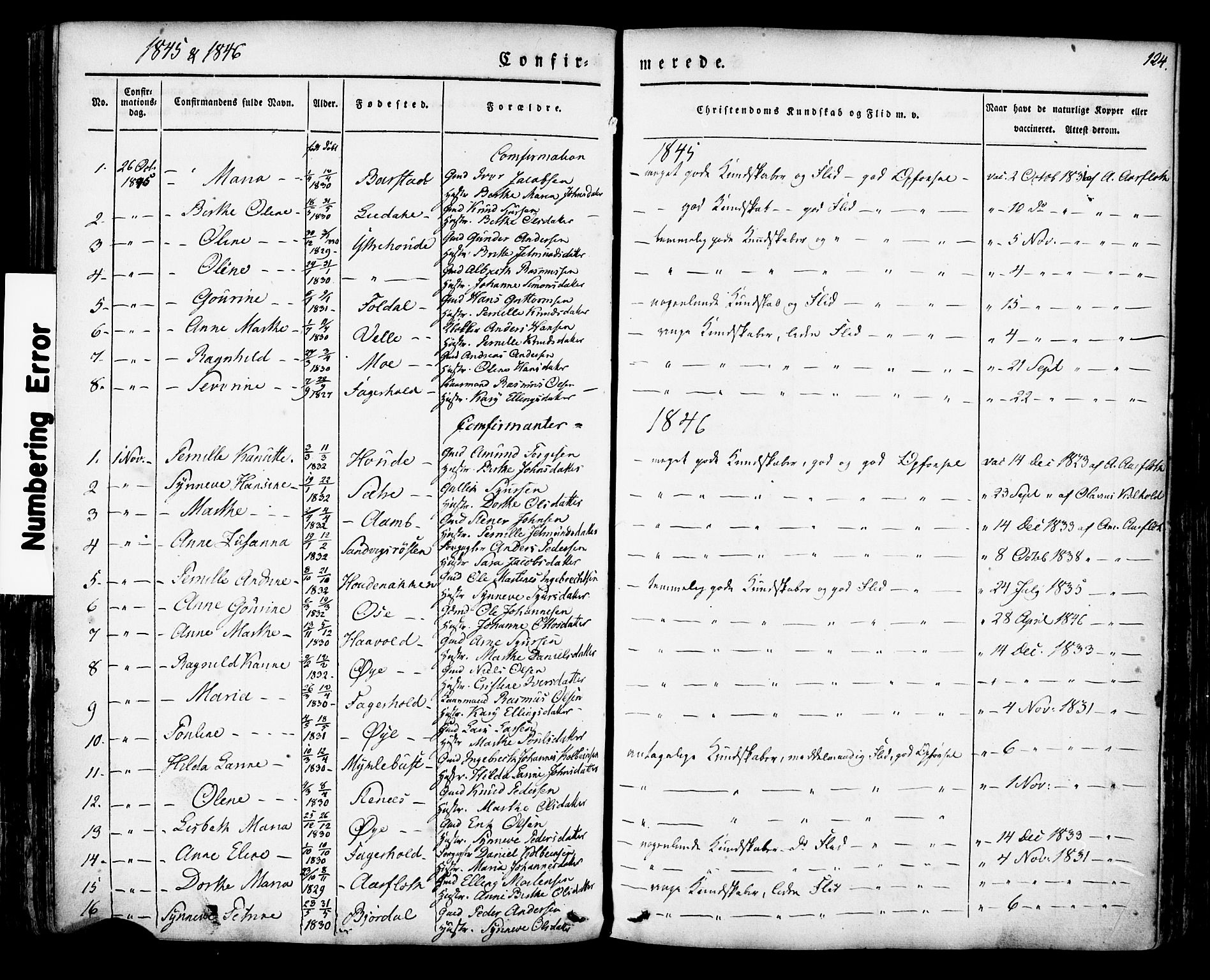 Ministerialprotokoller, klokkerbøker og fødselsregistre - Møre og Romsdal, AV/SAT-A-1454/513/L0174: Parish register (official) no. 513A01, 1831-1855, p. 124