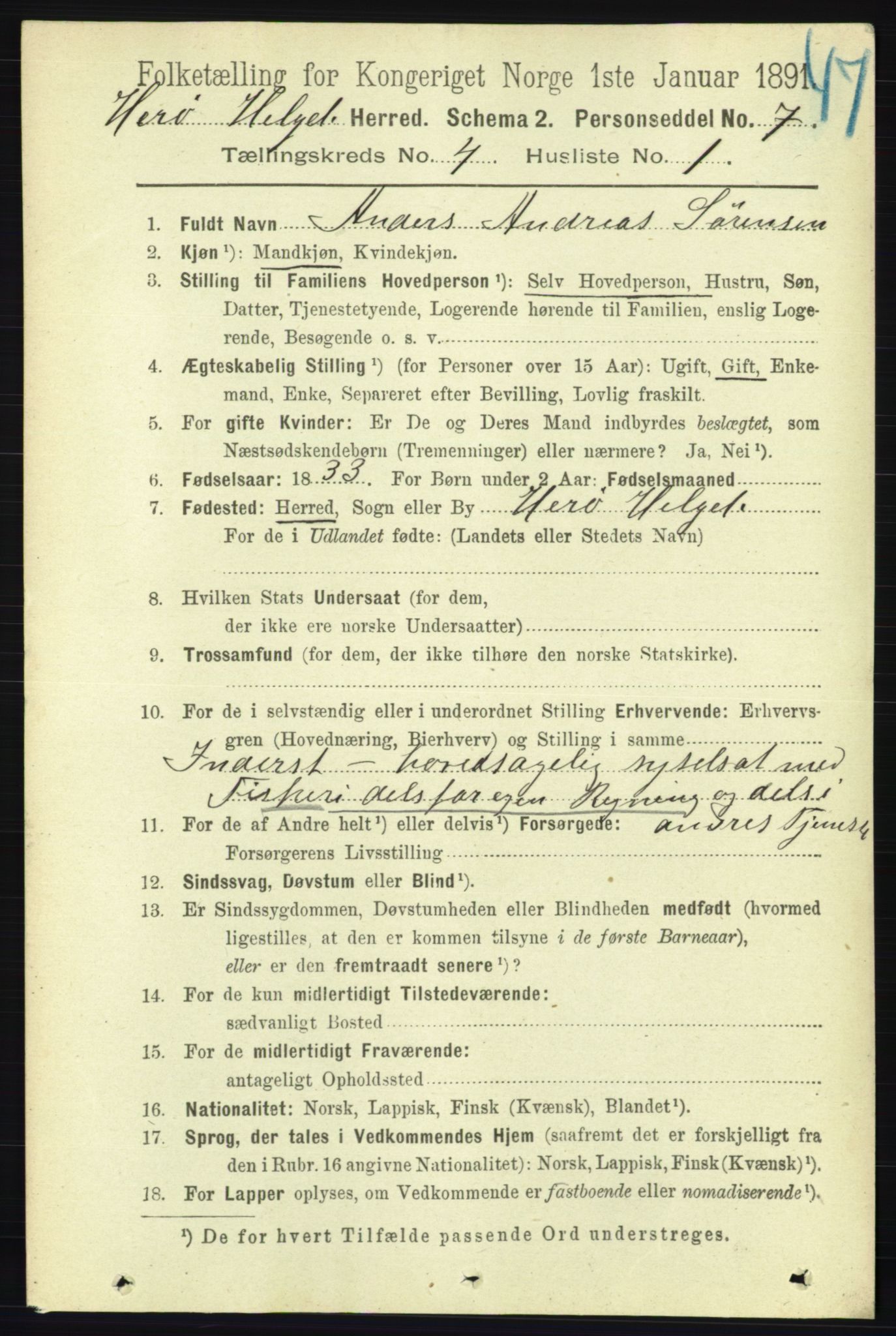 RA, 1891 census for 1818 Herøy, 1891, p. 928