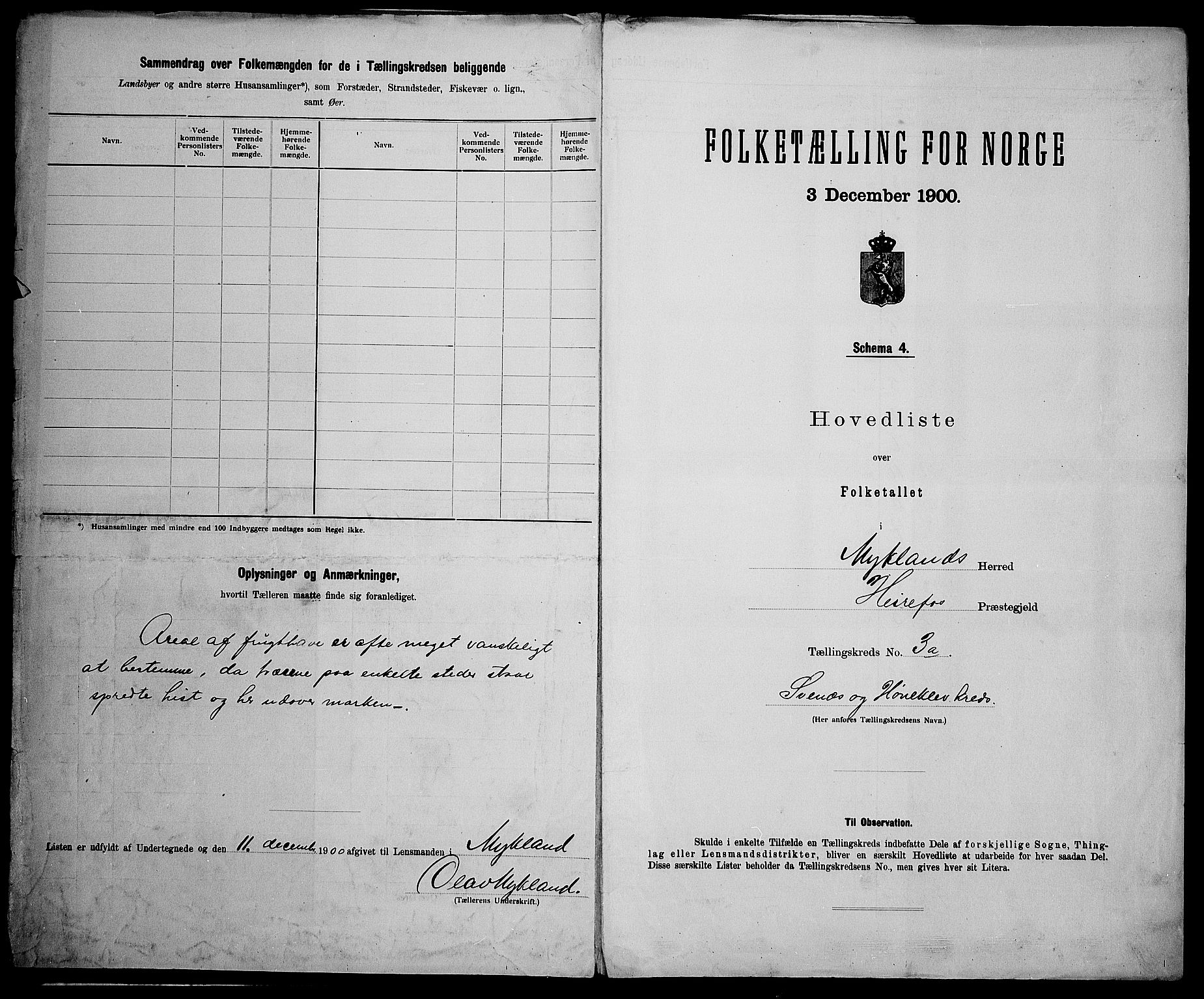 SAK, 1900 census for Mykland, 1900, p. 14