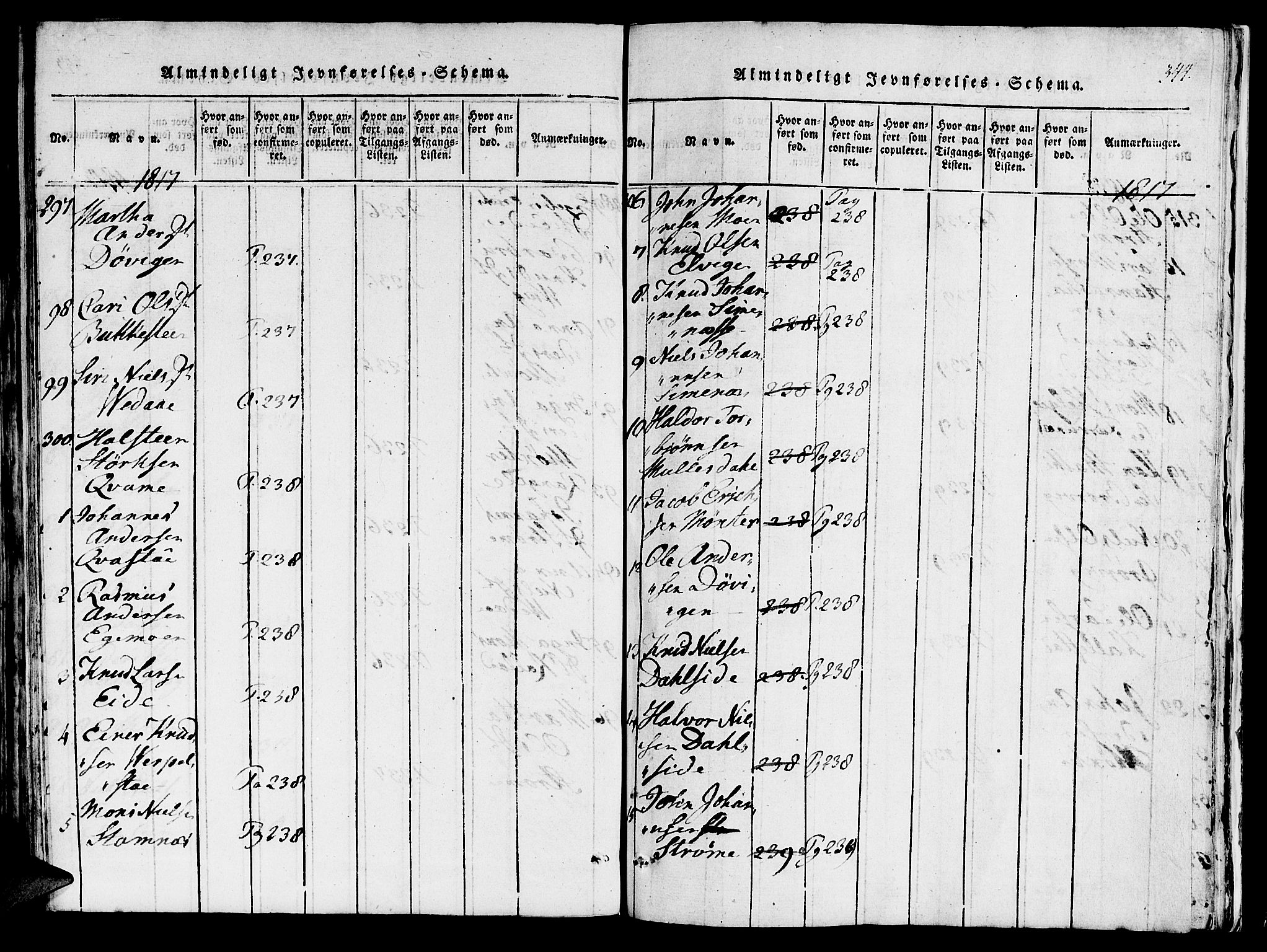 Haus sokneprestembete, AV/SAB-A-75601/H/Haa: Parish register (official) no. A 12, 1816-1821, p. 343