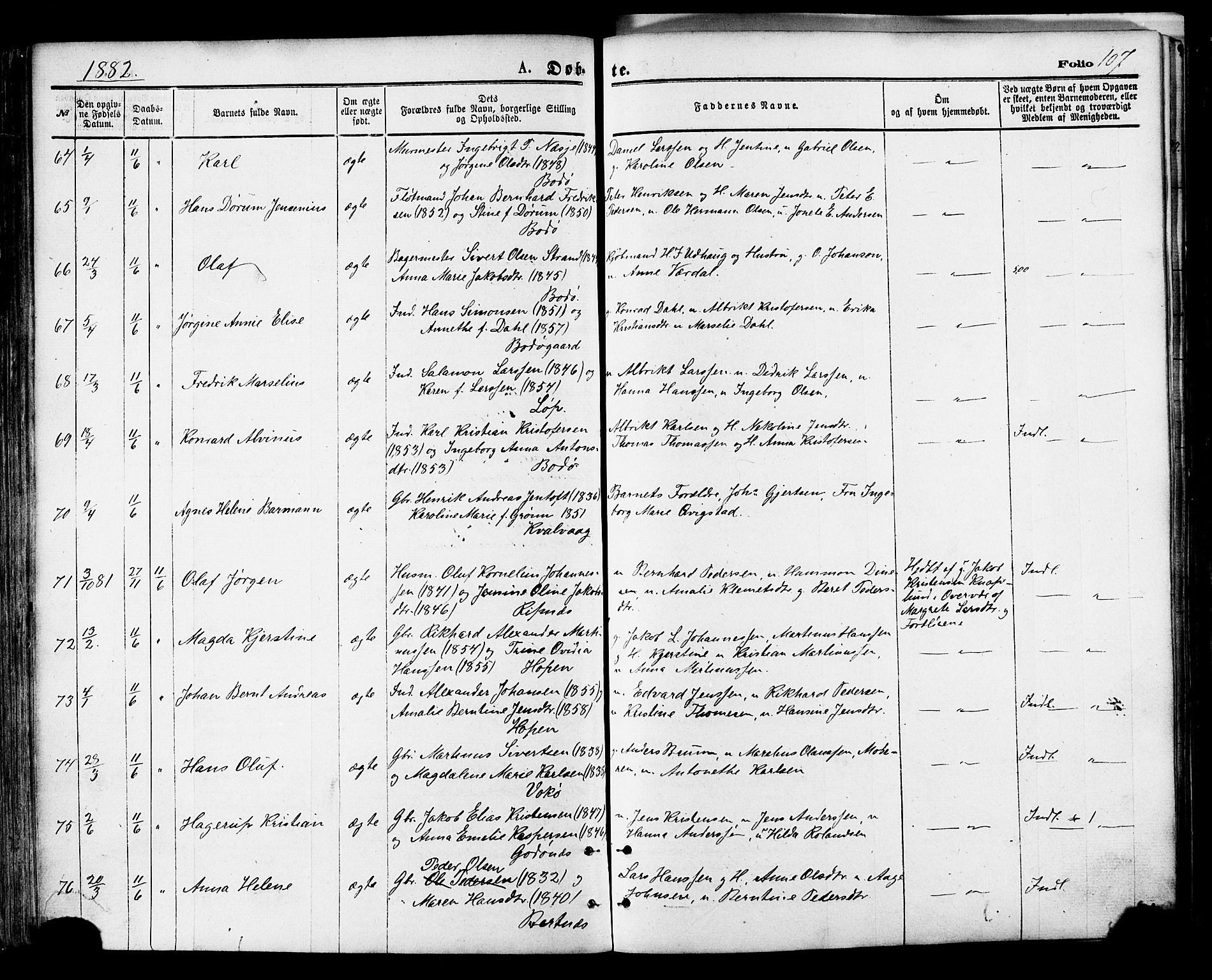 Ministerialprotokoller, klokkerbøker og fødselsregistre - Nordland, SAT/A-1459/801/L0009: Parish register (official) no. 801A09, 1876-1883, p. 107