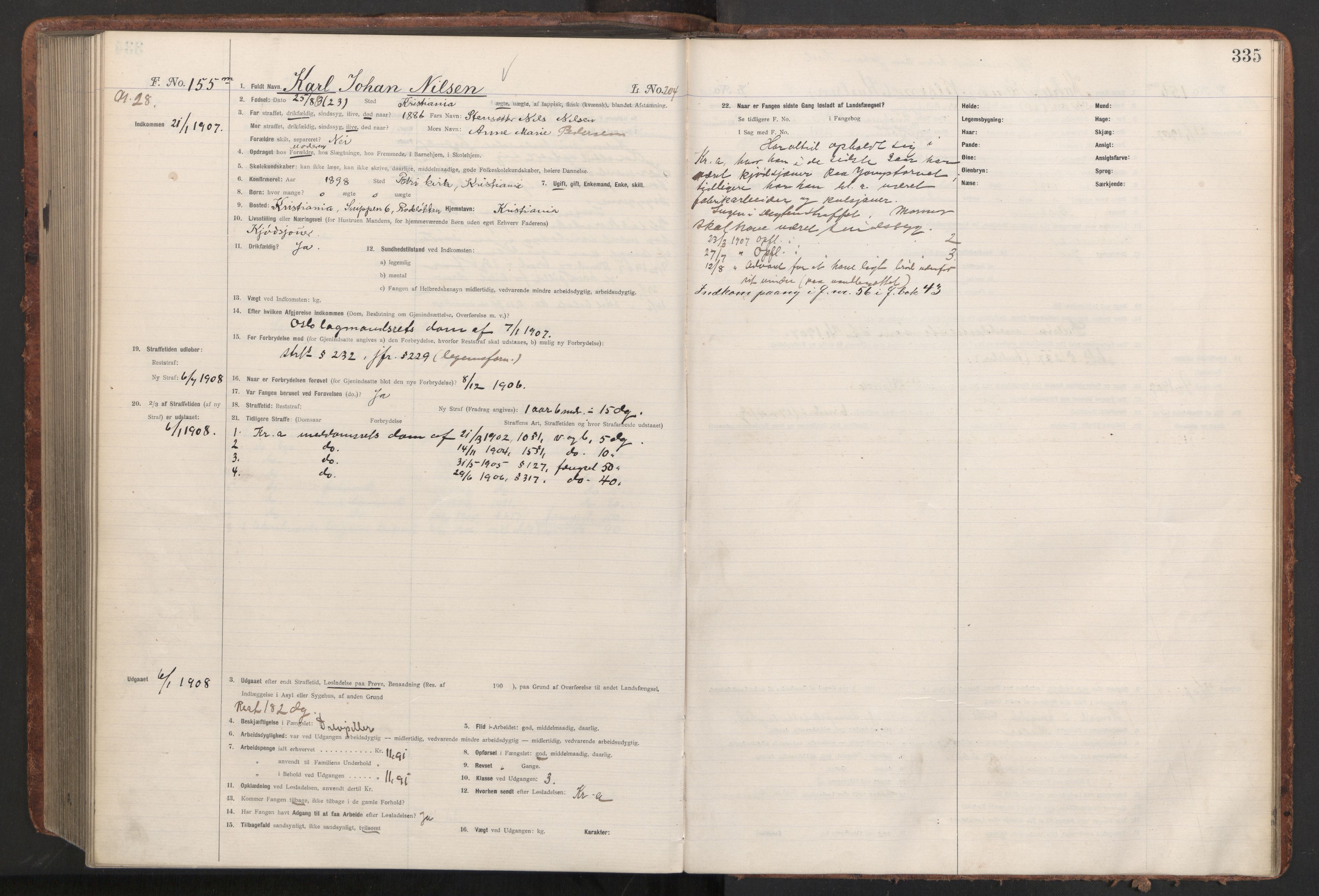 Botsfengslet, AV/RA-S-1539/D/Db/Dbb/L0040: 821l - 171m, 1905-1907, p. 335