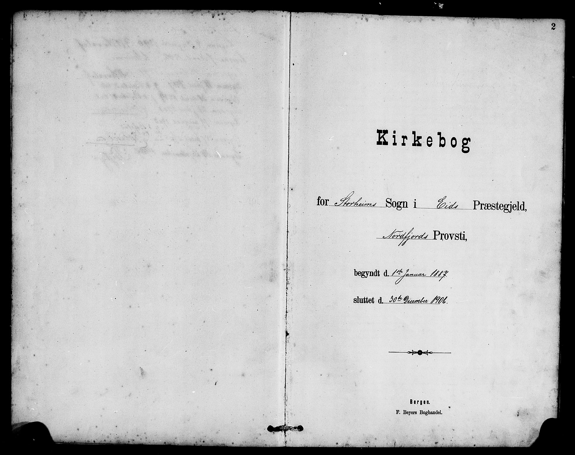 Eid sokneprestembete, SAB/A-82301/H/Hab/Habc/L0002: Parish register (copy) no. C 2, 1887-1906, p. 2
