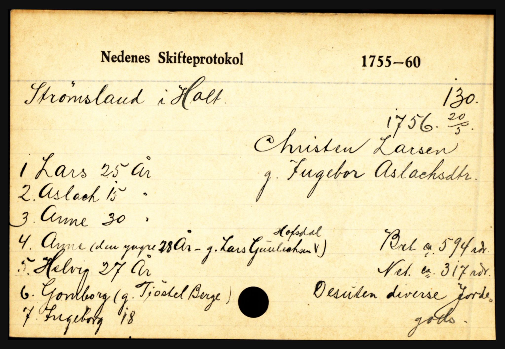 Nedenes sorenskriveri før 1824, AV/SAK-1221-0007/H, p. 28923