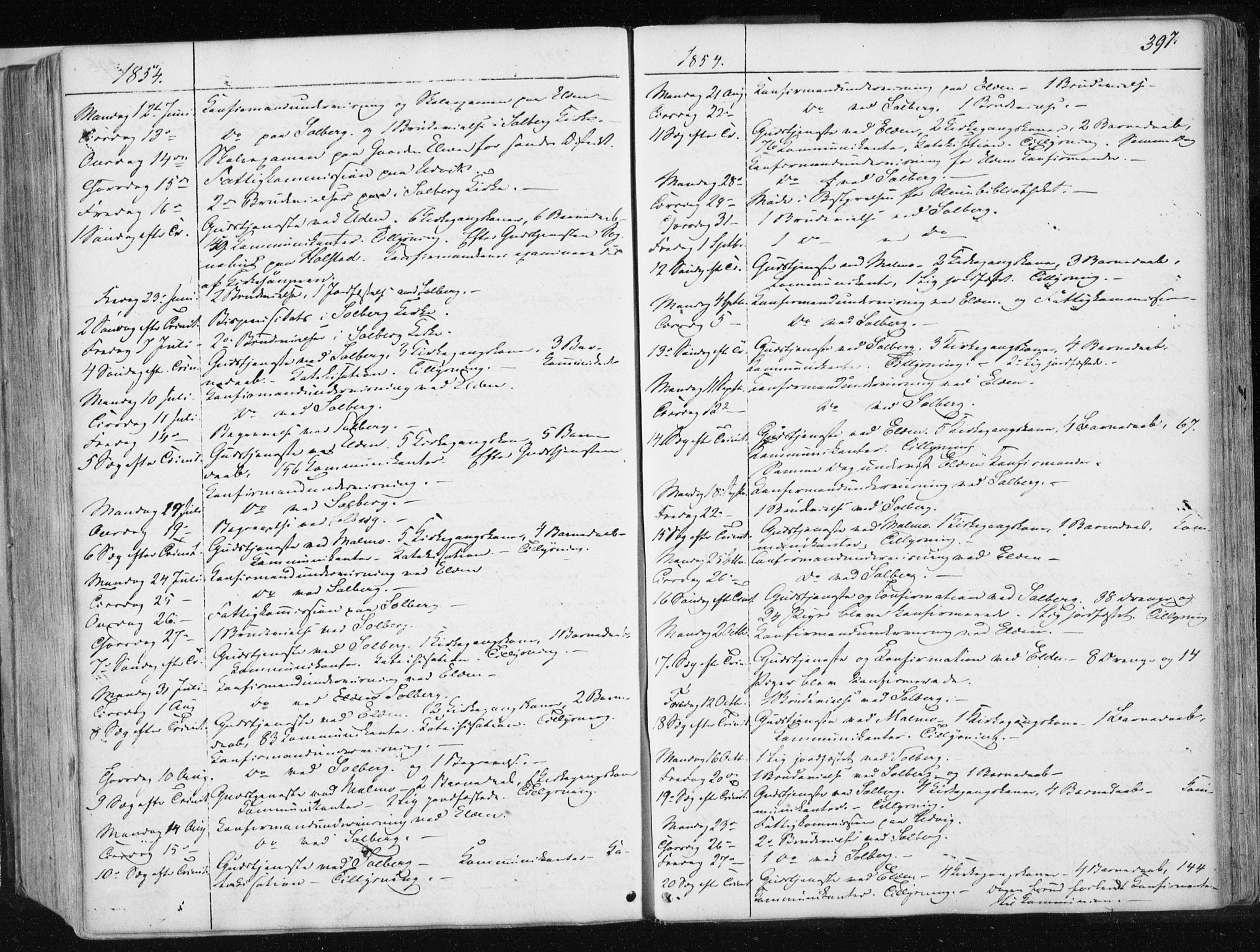 Ministerialprotokoller, klokkerbøker og fødselsregistre - Nord-Trøndelag, SAT/A-1458/741/L0393: Parish register (official) no. 741A07, 1849-1863, p. 397