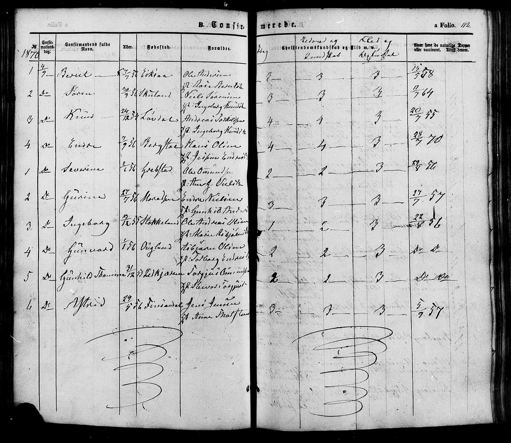 Søgne sokneprestkontor, SAK/1111-0037/F/Fa/Faa/L0002: Parish register (official) no. A 2, 1854-1882, p. 112