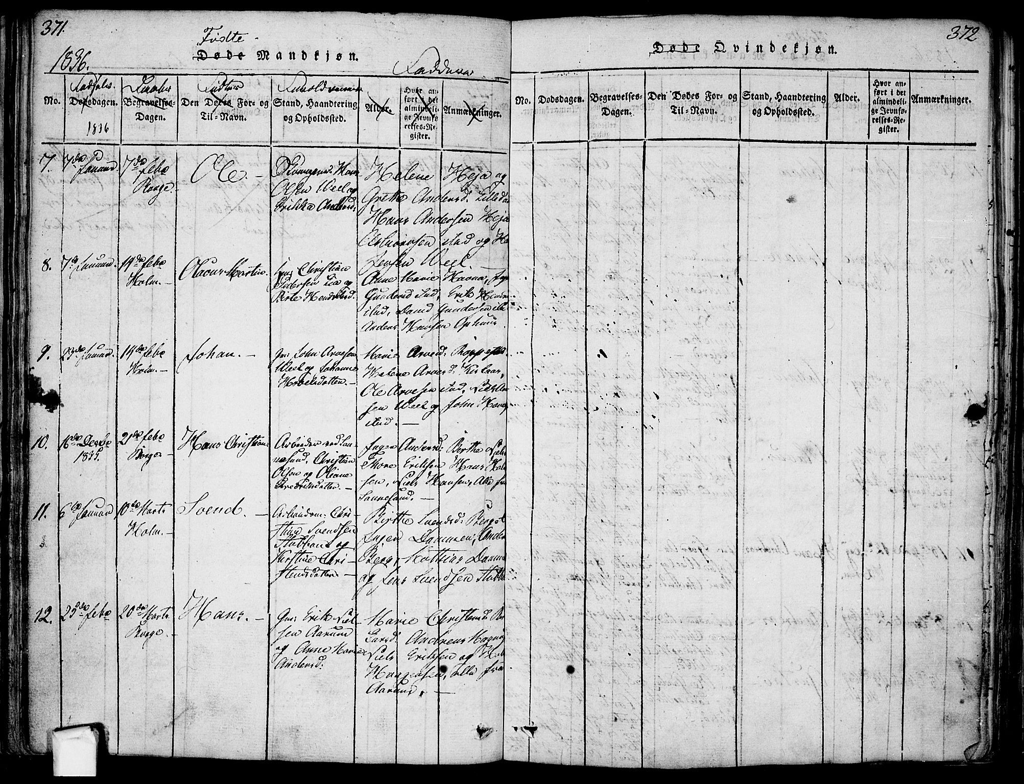 Borge prestekontor Kirkebøker, SAO/A-10903/F/Fa/L0003: Parish register (official) no. I 3, 1815-1836, p. 371-372