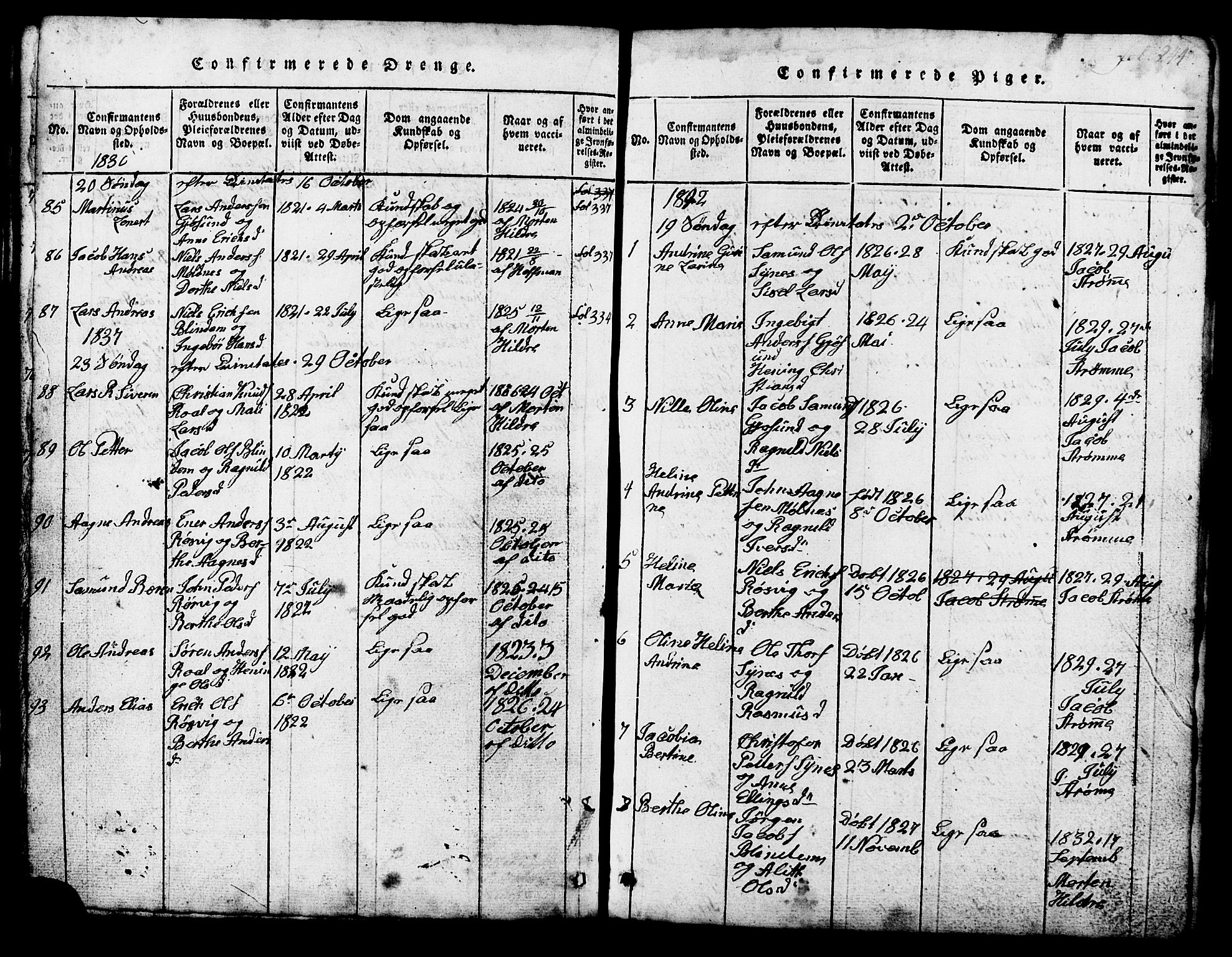 Ministerialprotokoller, klokkerbøker og fødselsregistre - Møre og Romsdal, AV/SAT-A-1454/537/L0520: Parish register (copy) no. 537C01, 1819-1868, p. 244