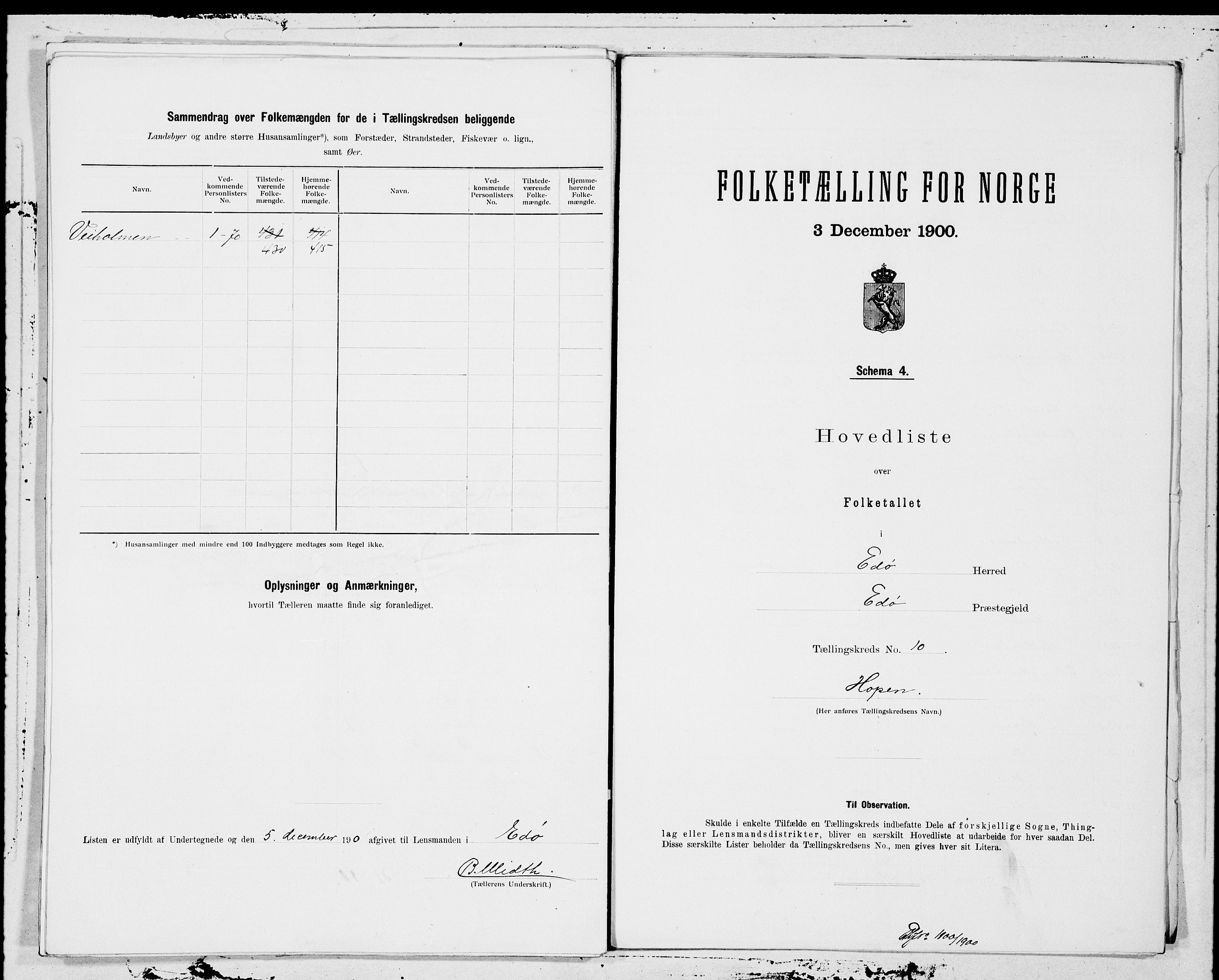 SAT, 1900 census for Edøy, 1900, p. 20