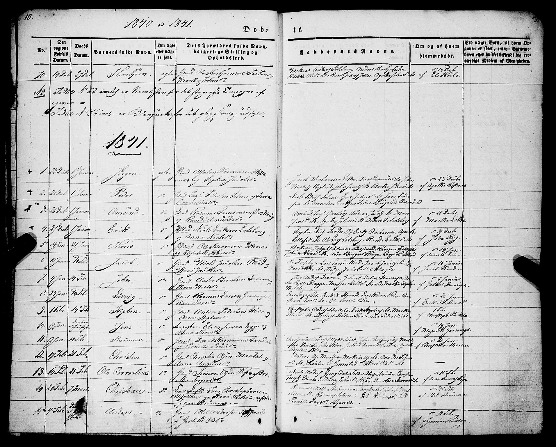 Gloppen sokneprestembete, AV/SAB-A-80101/H/Haa/Haaa/L0008: Parish register (official) no. A 8, 1837-1855, p. 10