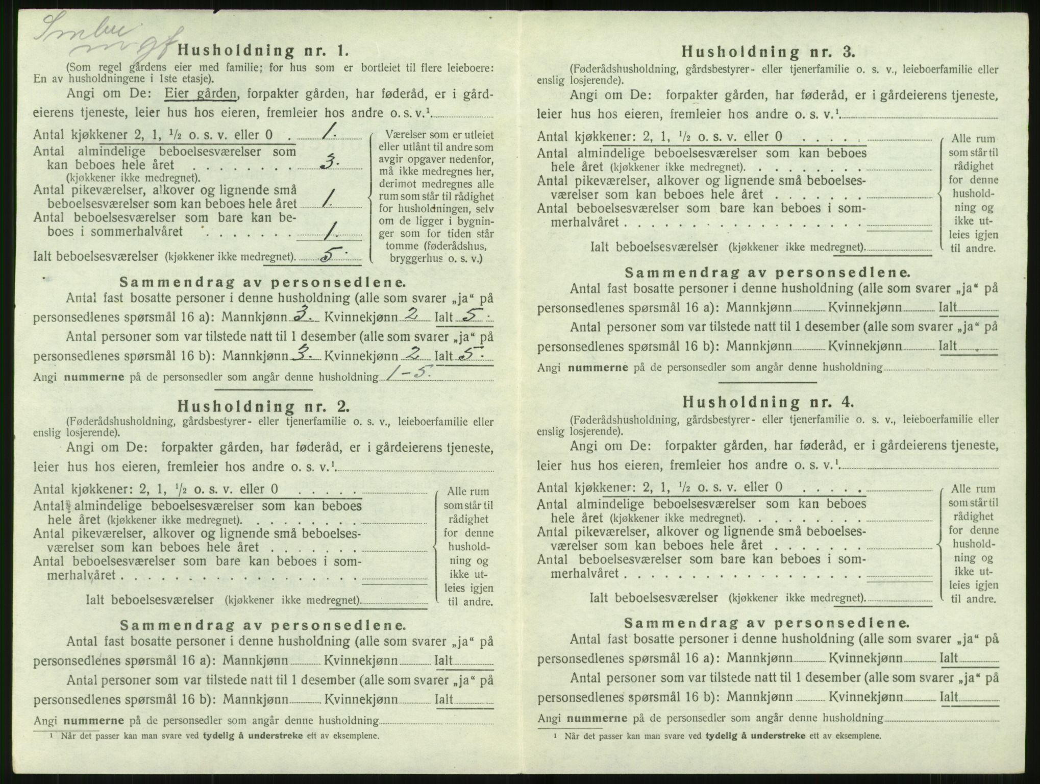 SAT, 1920 census for Stranda, 1920, p. 198