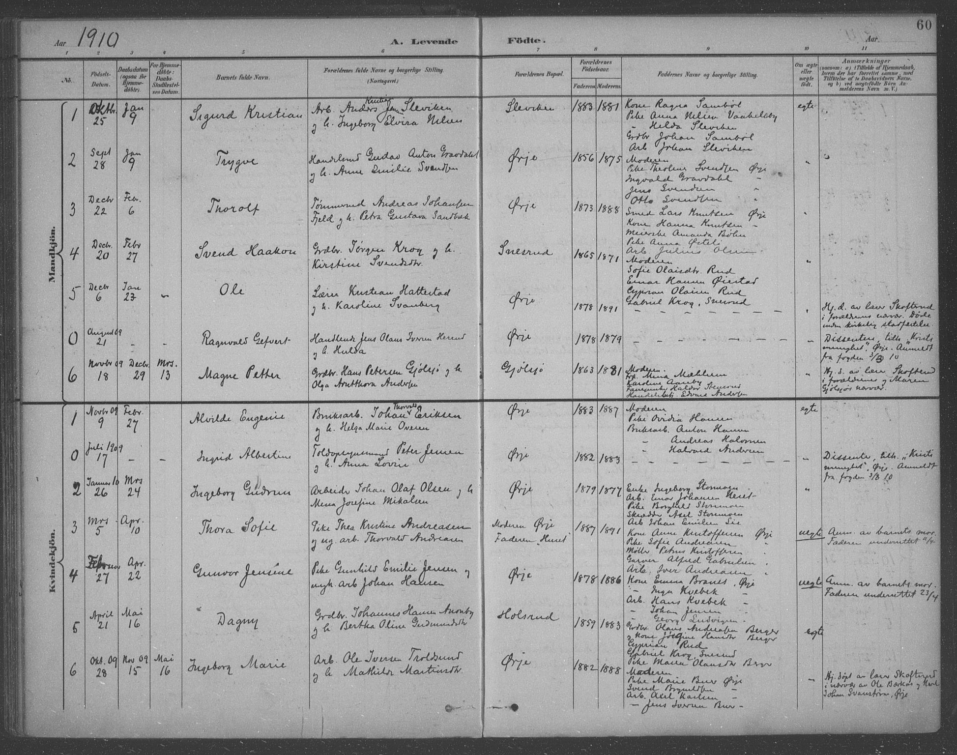 Aremark prestekontor Kirkebøker, AV/SAO-A-10899/F/Fb/L0005: Parish register (official) no. II 5, 1895-1919, p. 60