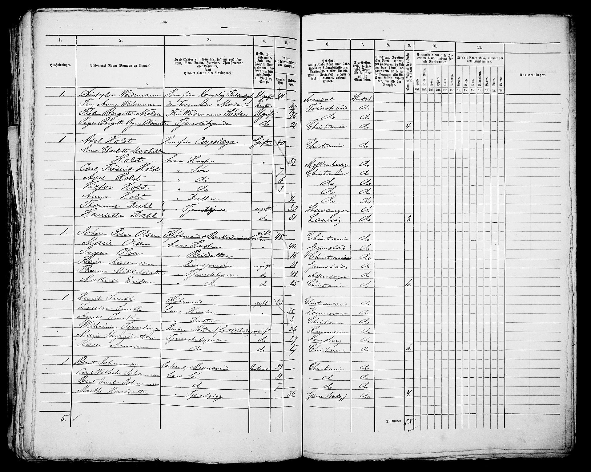 RA, 1865 census for Kristiania, 1865, p. 528