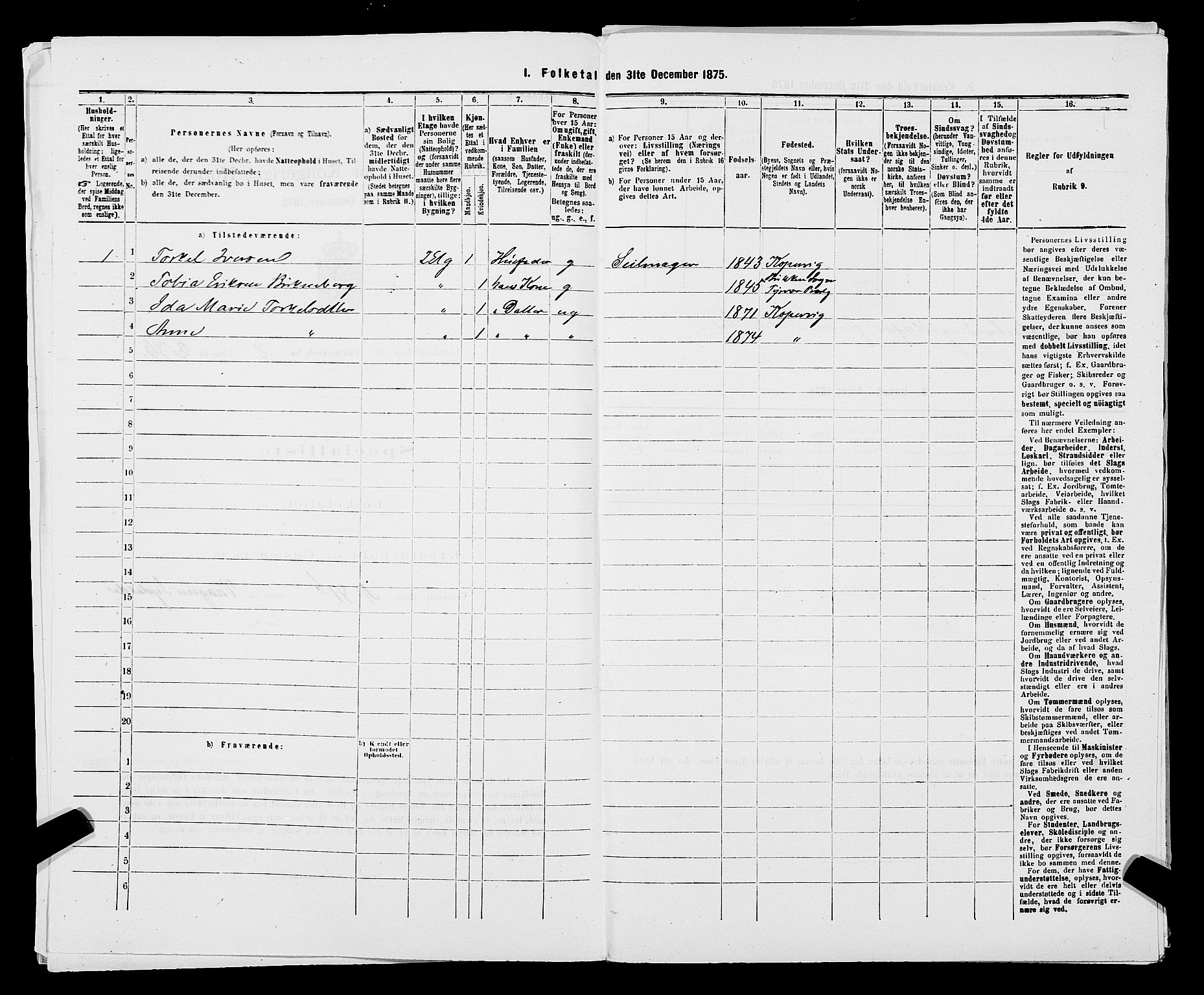 SAST, 1875 census for 1105B Avaldsnes/Kopervik, 1875, p. 152