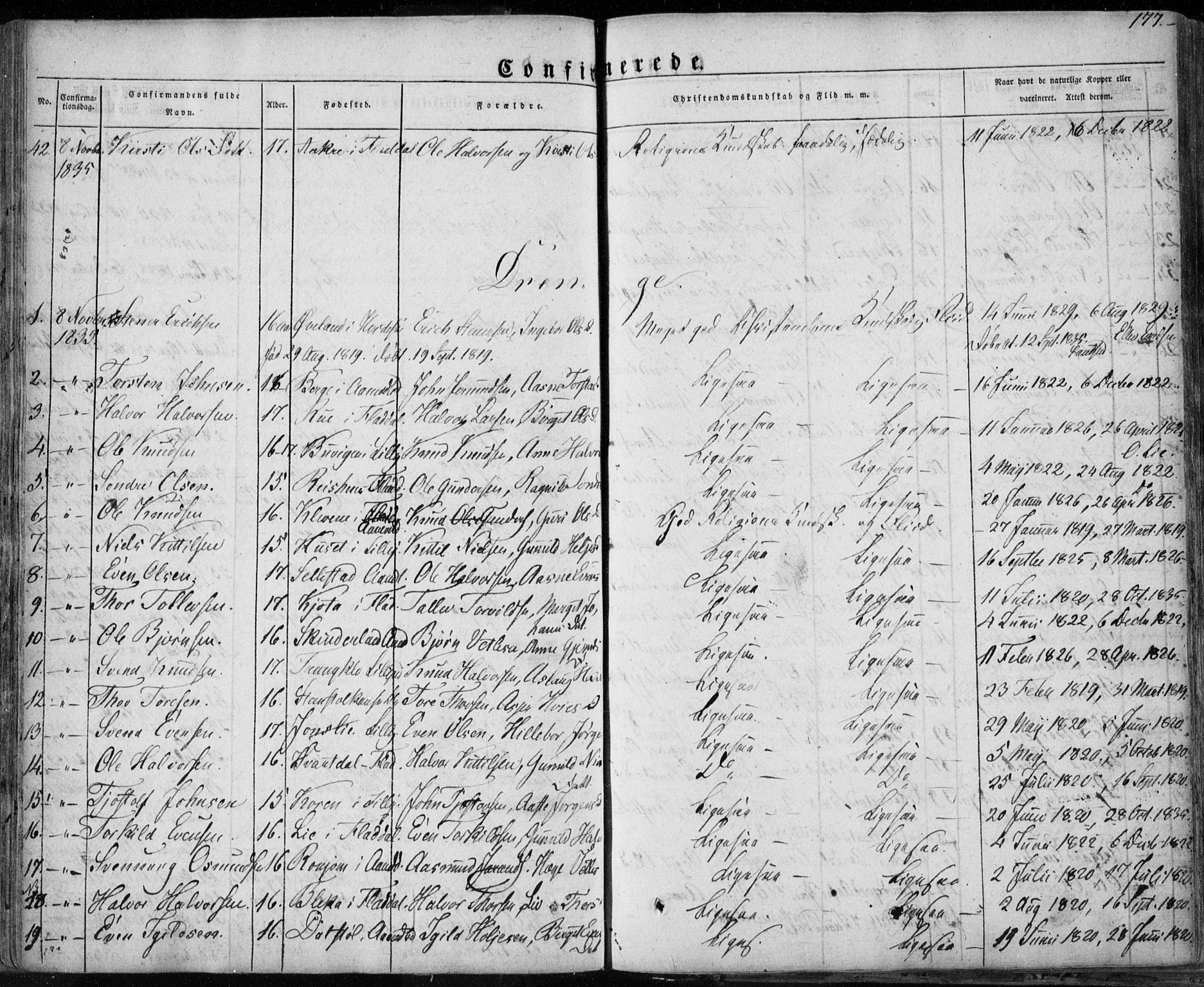 Seljord kirkebøker, AV/SAKO-A-20/F/Fa/L0011: Parish register (official) no. I 11, 1831-1849, p. 177