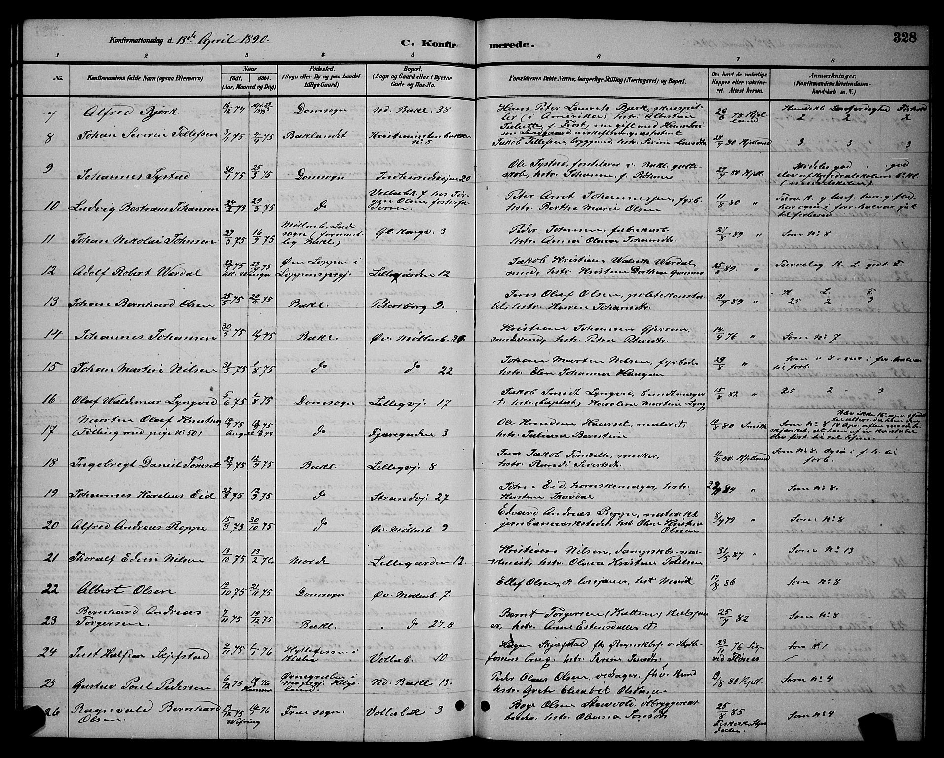 Ministerialprotokoller, klokkerbøker og fødselsregistre - Sør-Trøndelag, SAT/A-1456/604/L0222: Parish register (copy) no. 604C05, 1886-1895, p. 328