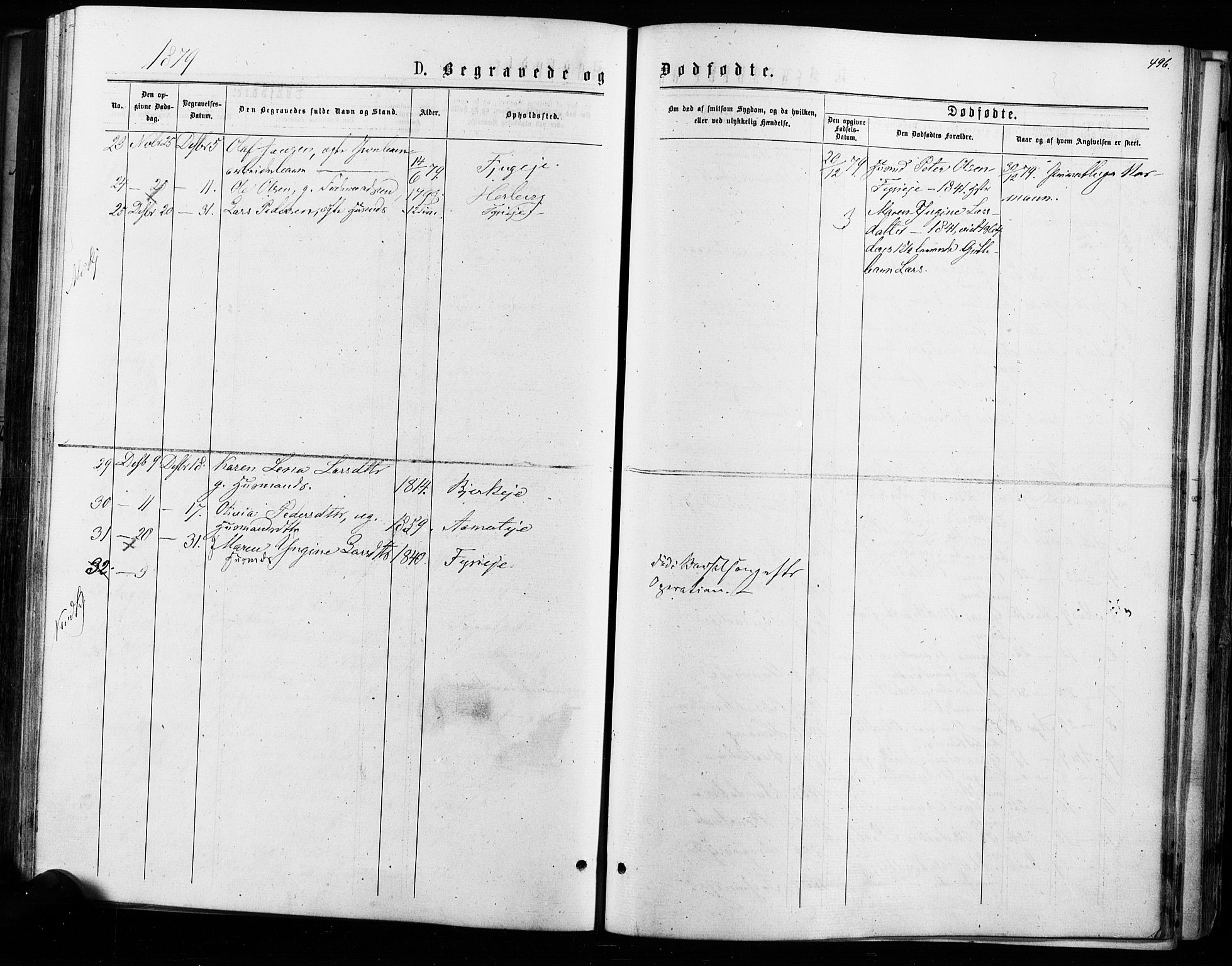 Nes prestekontor Kirkebøker, AV/SAO-A-10410/F/Fa/L0009: Parish register (official) no. I 9, 1875-1882, p. 496