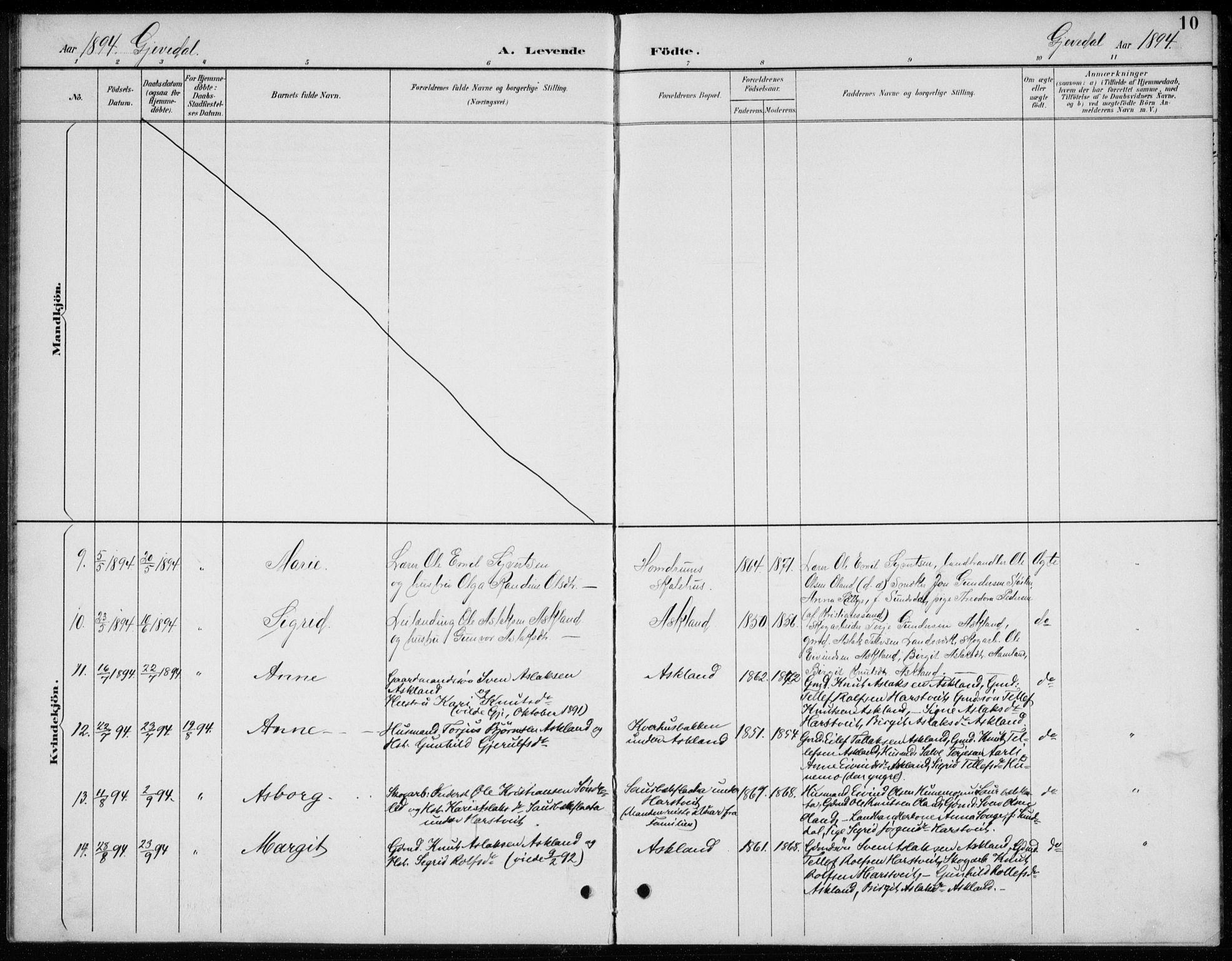 Åmli sokneprestkontor, AV/SAK-1111-0050/F/Fb/Fba/L0002: Parish register (copy) no. B 2, 1890-1912, p. 10