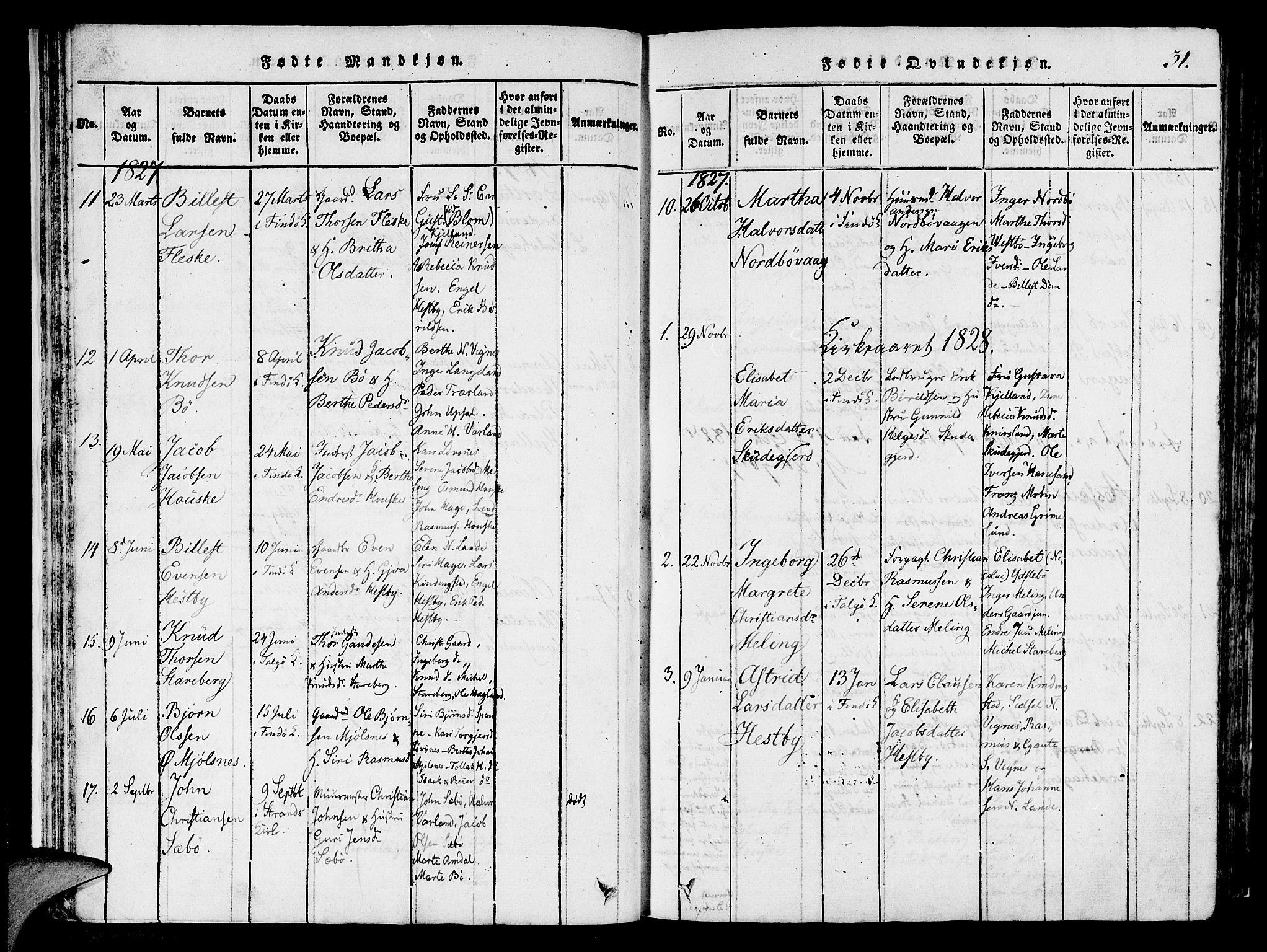 Finnøy sokneprestkontor, SAST/A-101825/H/Ha/Haa/L0006: Parish register (official) no. A 6, 1816-1846, p. 31