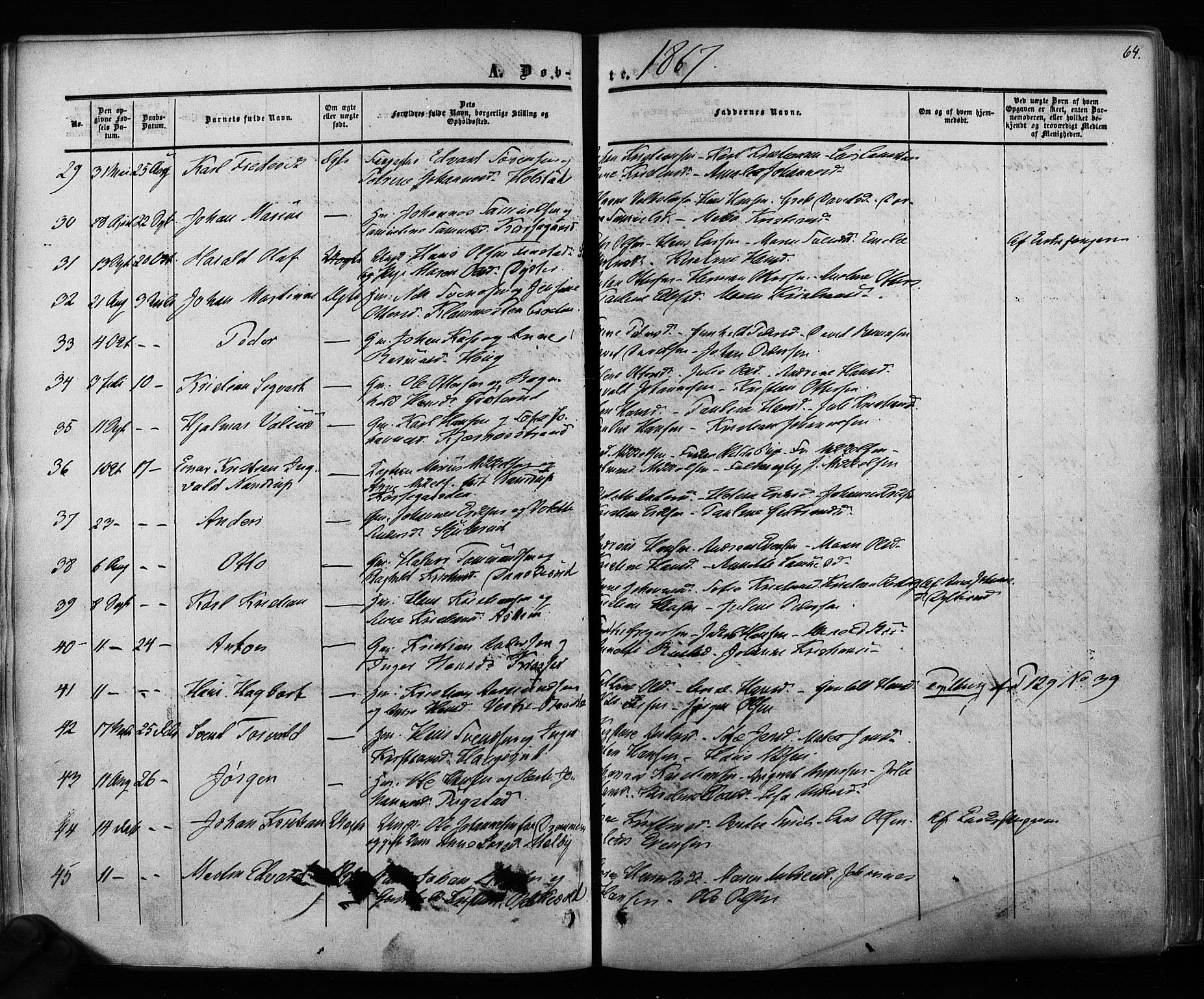 Ås prestekontor Kirkebøker, SAO/A-10894/F/Fa/L0007: Parish register (official) no. I 7, 1854-1870, p. 64