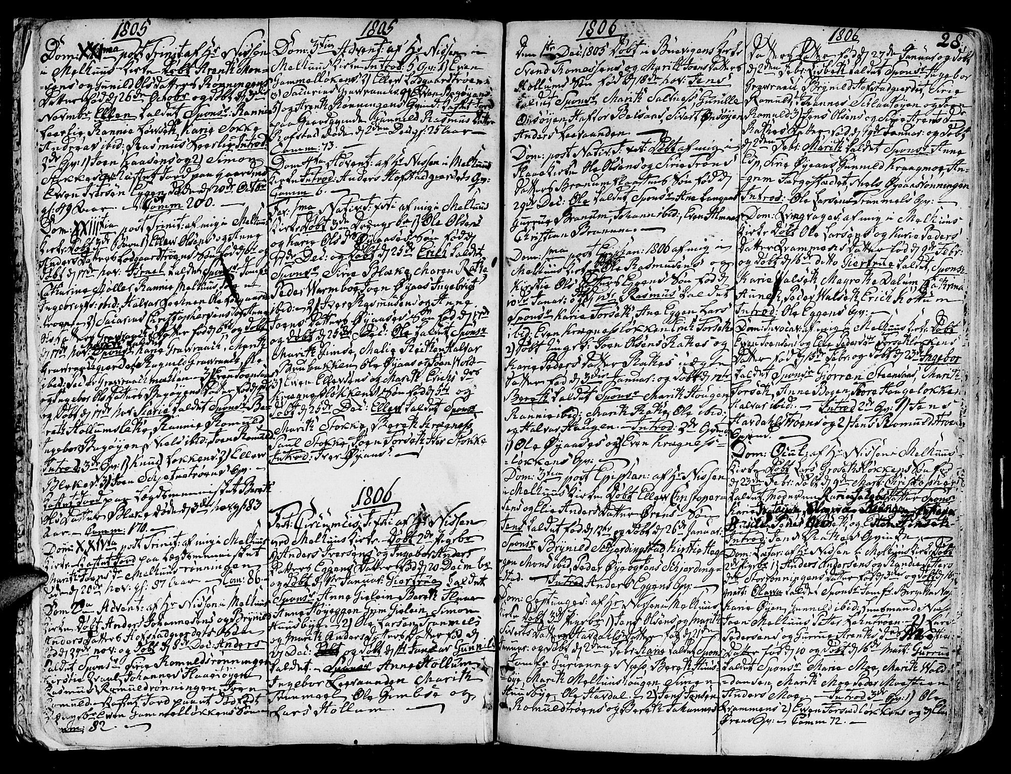 Ministerialprotokoller, klokkerbøker og fødselsregistre - Sør-Trøndelag, SAT/A-1456/691/L1061: Parish register (official) no. 691A02 /1, 1768-1815, p. 28