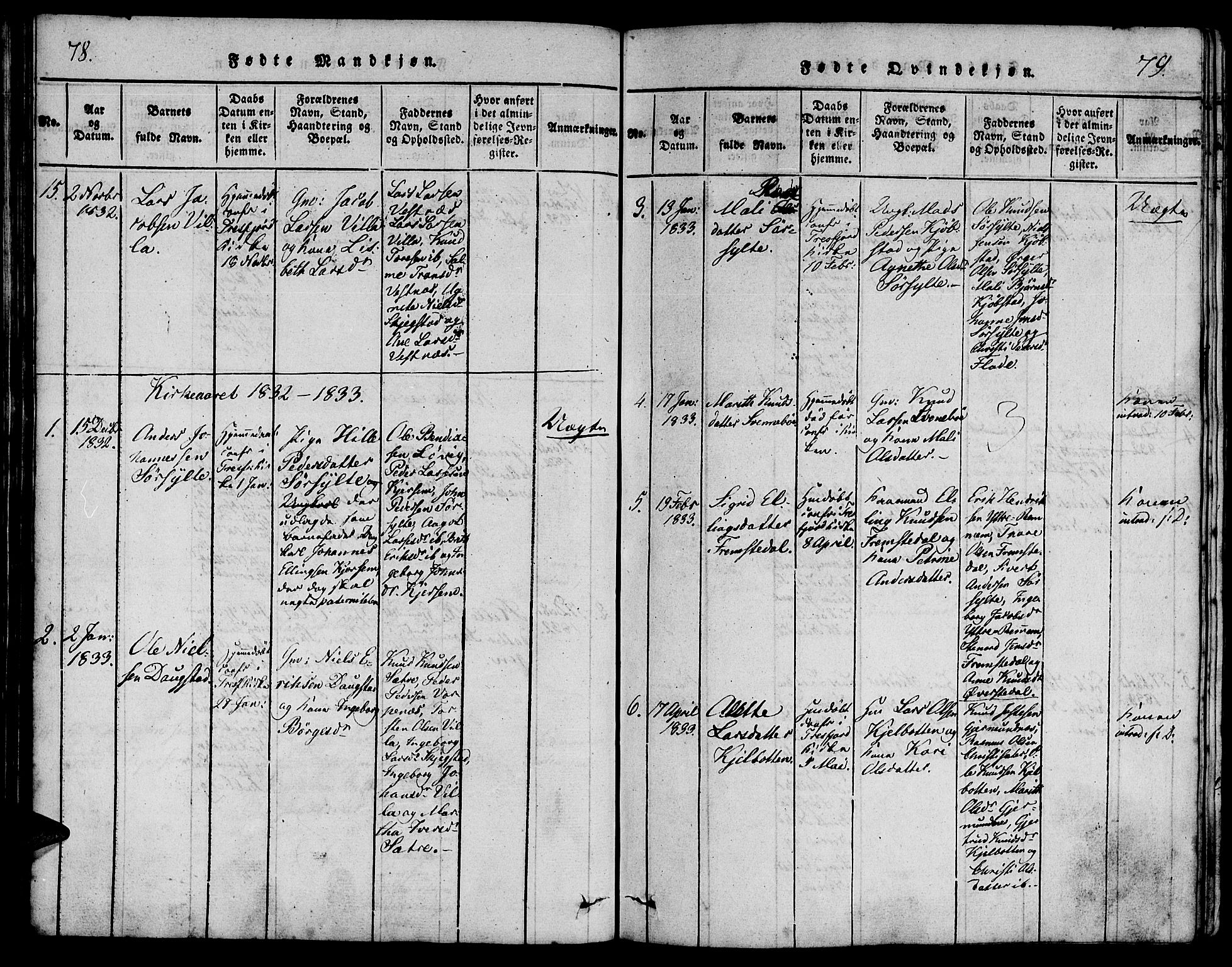 Ministerialprotokoller, klokkerbøker og fødselsregistre - Møre og Romsdal, AV/SAT-A-1454/541/L0544: Parish register (official) no. 541A01, 1818-1847, p. 78-79