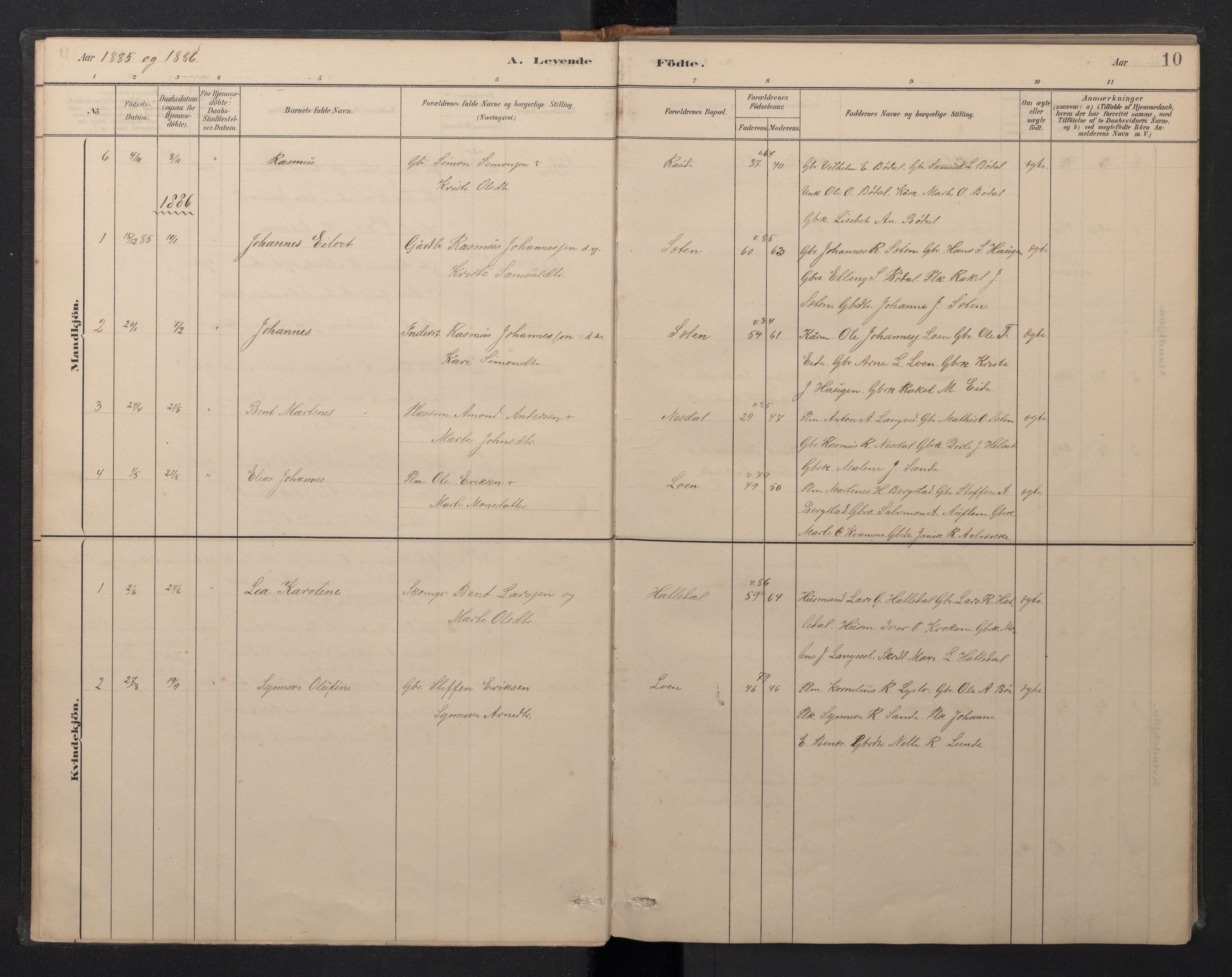 Stryn Sokneprestembete, SAB/A-82501: Parish register (copy) no. B 3, 1881-1918, p. 9b-10a