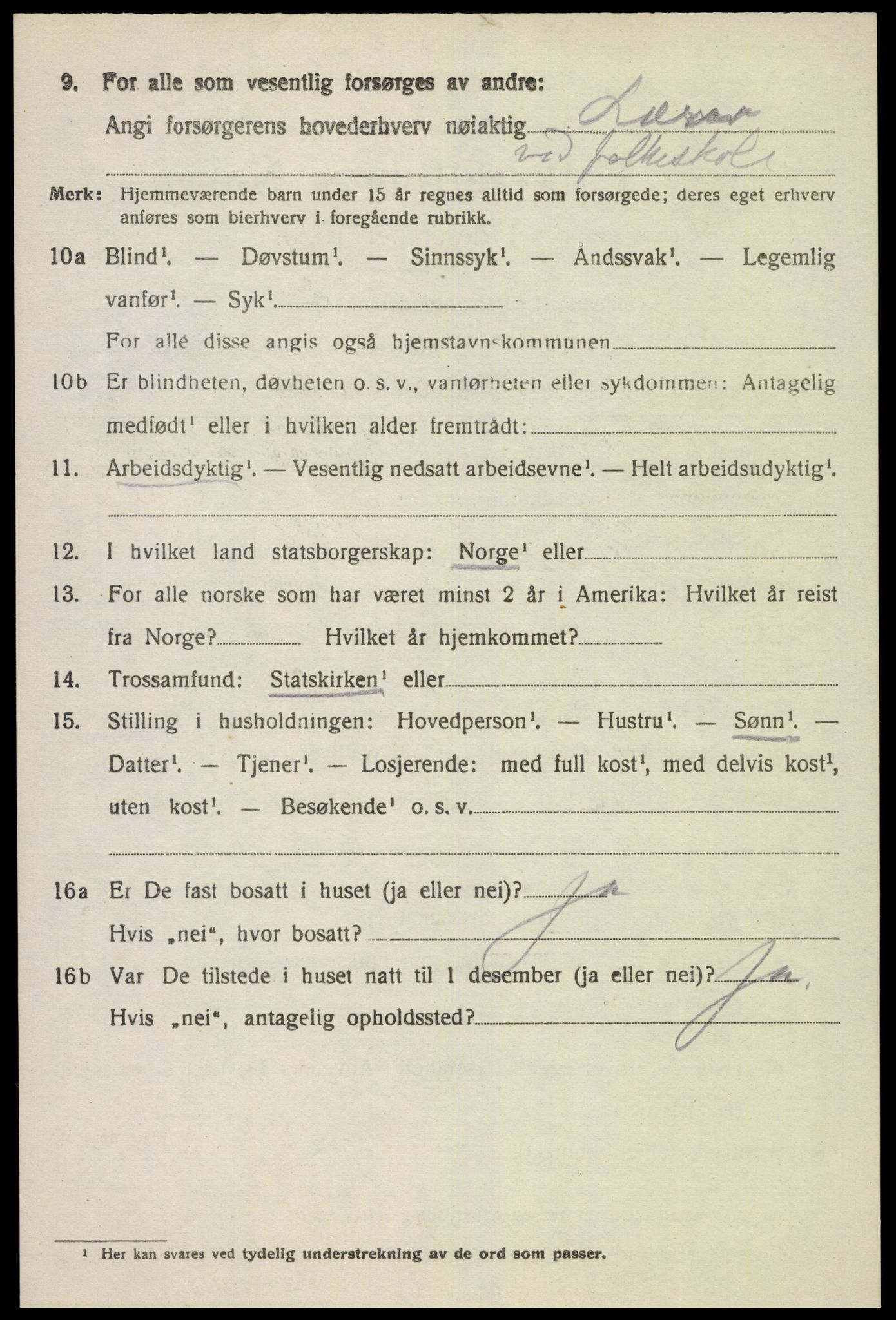 SAK, 1920 census for Herad, 1920, p. 1687