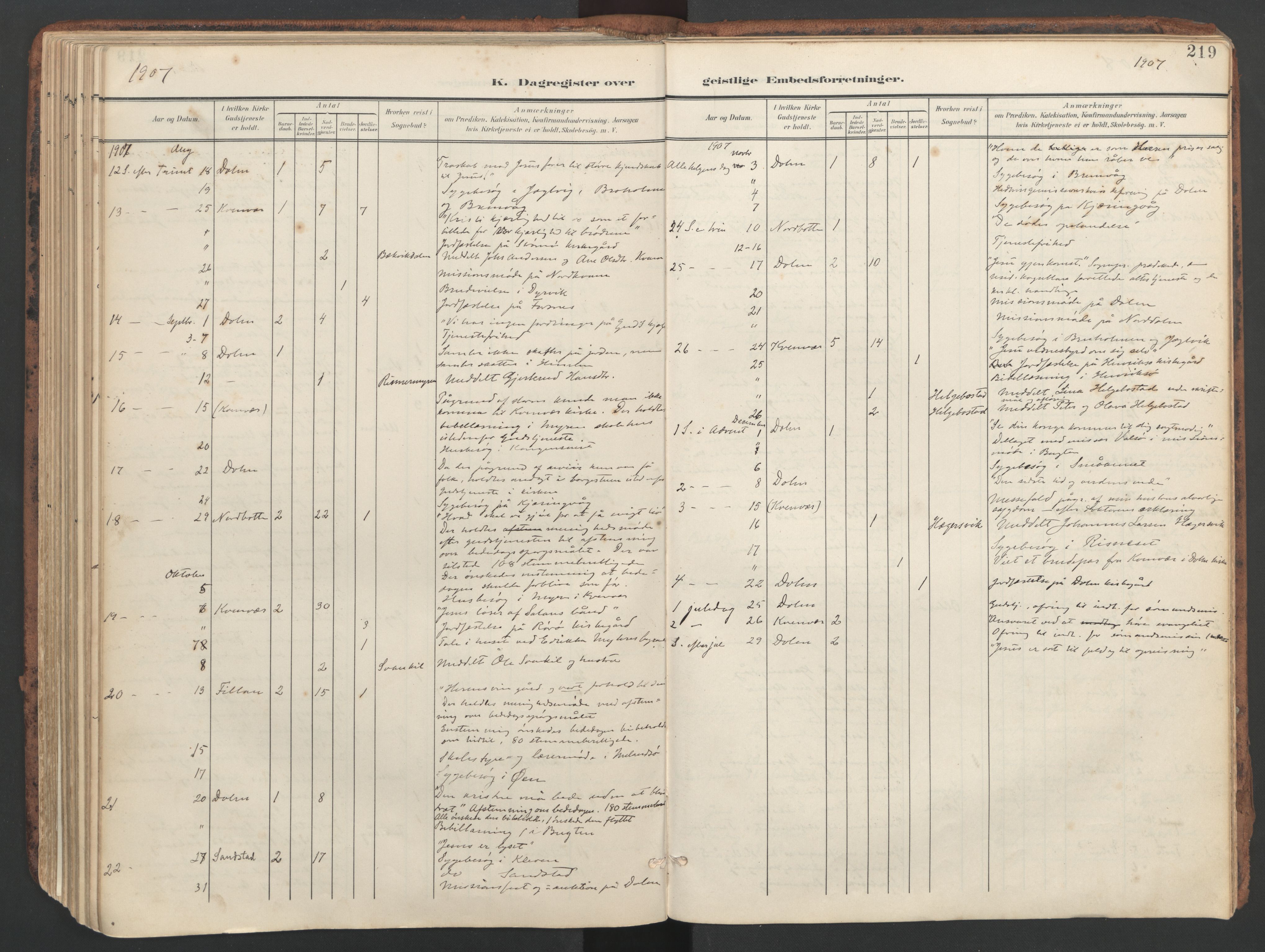 Ministerialprotokoller, klokkerbøker og fødselsregistre - Sør-Trøndelag, AV/SAT-A-1456/634/L0537: Parish register (official) no. 634A13, 1896-1922, p. 219