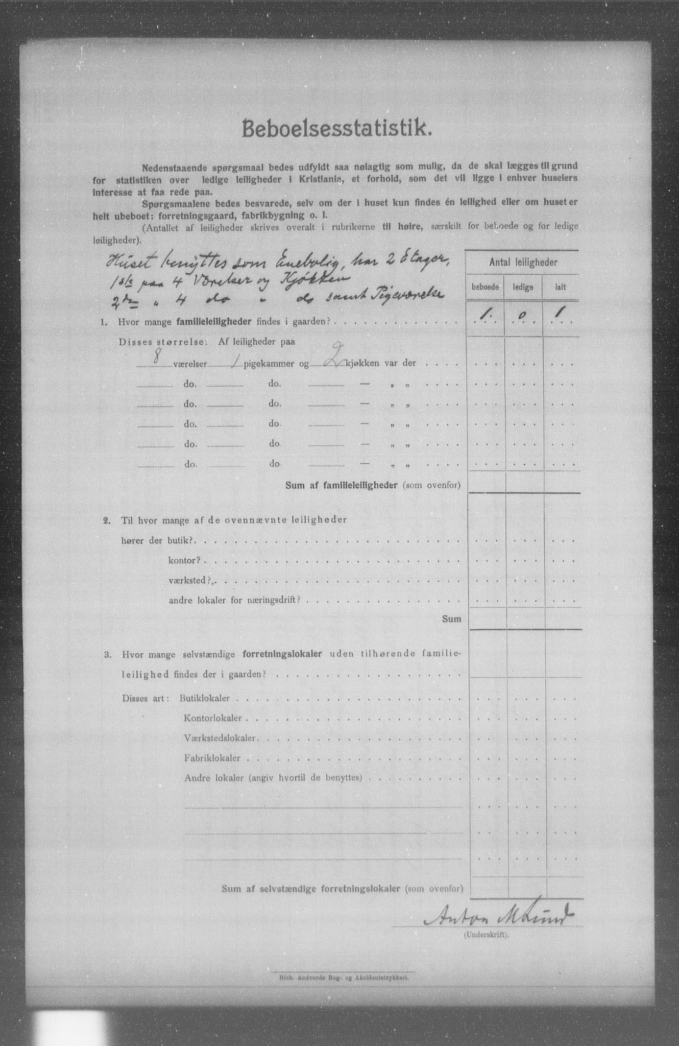 OBA, Municipal Census 1904 for Kristiania, 1904, p. 10186