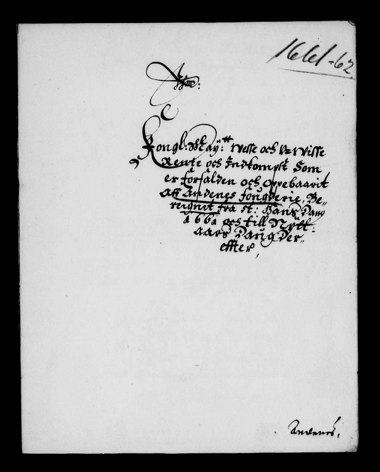 Rentekammeret inntil 1814, Reviderte regnskaper, Lensregnskaper, AV/RA-EA-5023/R/Rb/Rbz/L0039: Nordlandenes len, 1656-1663