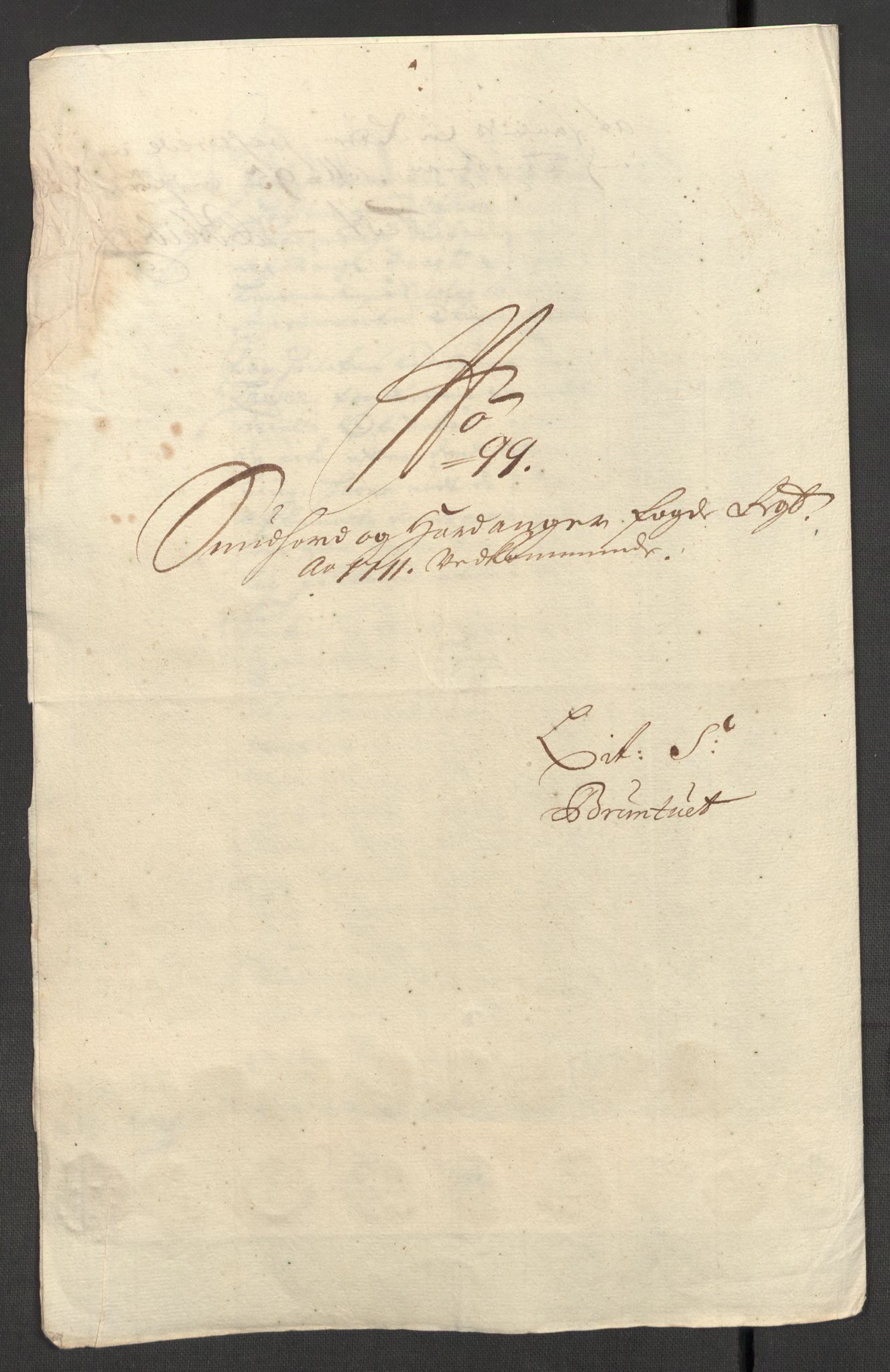 Rentekammeret inntil 1814, Reviderte regnskaper, Fogderegnskap, AV/RA-EA-4092/R48/L2987: Fogderegnskap Sunnhordland og Hardanger, 1711, p. 346