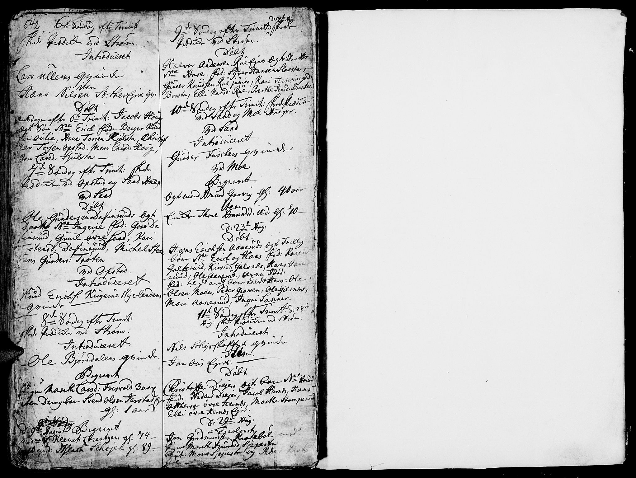 Strøm-Odalen prestekontor, AV/SAH-PREST-028/H/Ha/Haa/L0002: Parish register (official) no. 2, 1716-1740, p. 542-543