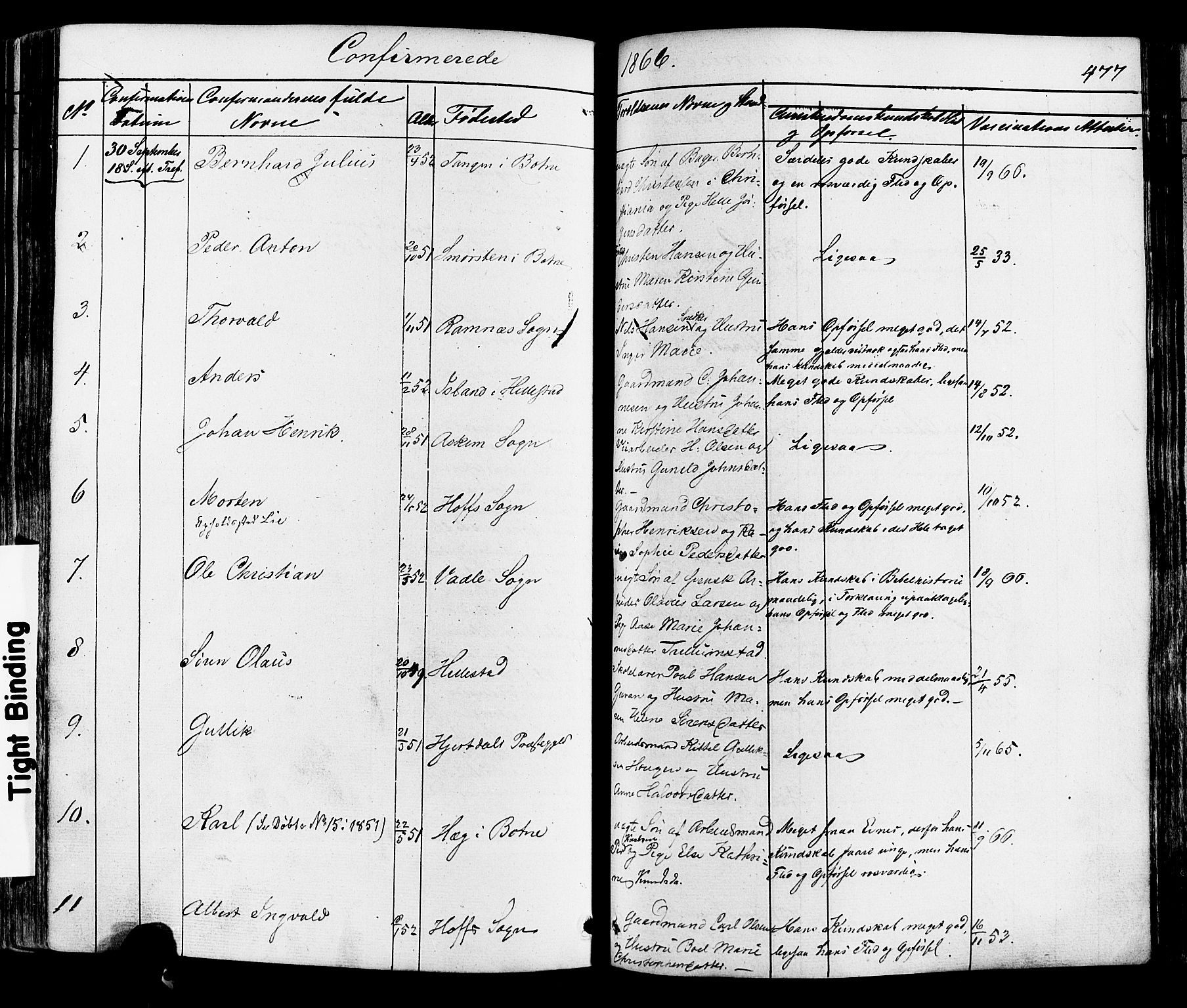 Botne kirkebøker, AV/SAKO-A-340/F/Fa/L0006: Parish register (official) no. I 6, 1836-1877, p. 477