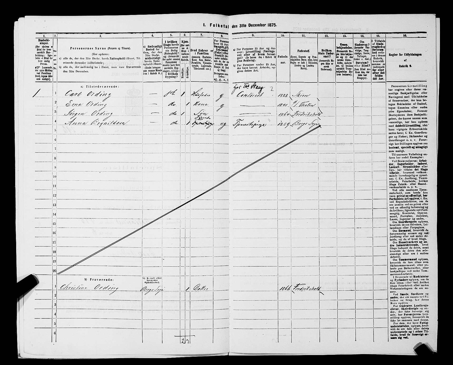 RA, 1875 census for 0101P Fredrikshald, 1875, p. 686