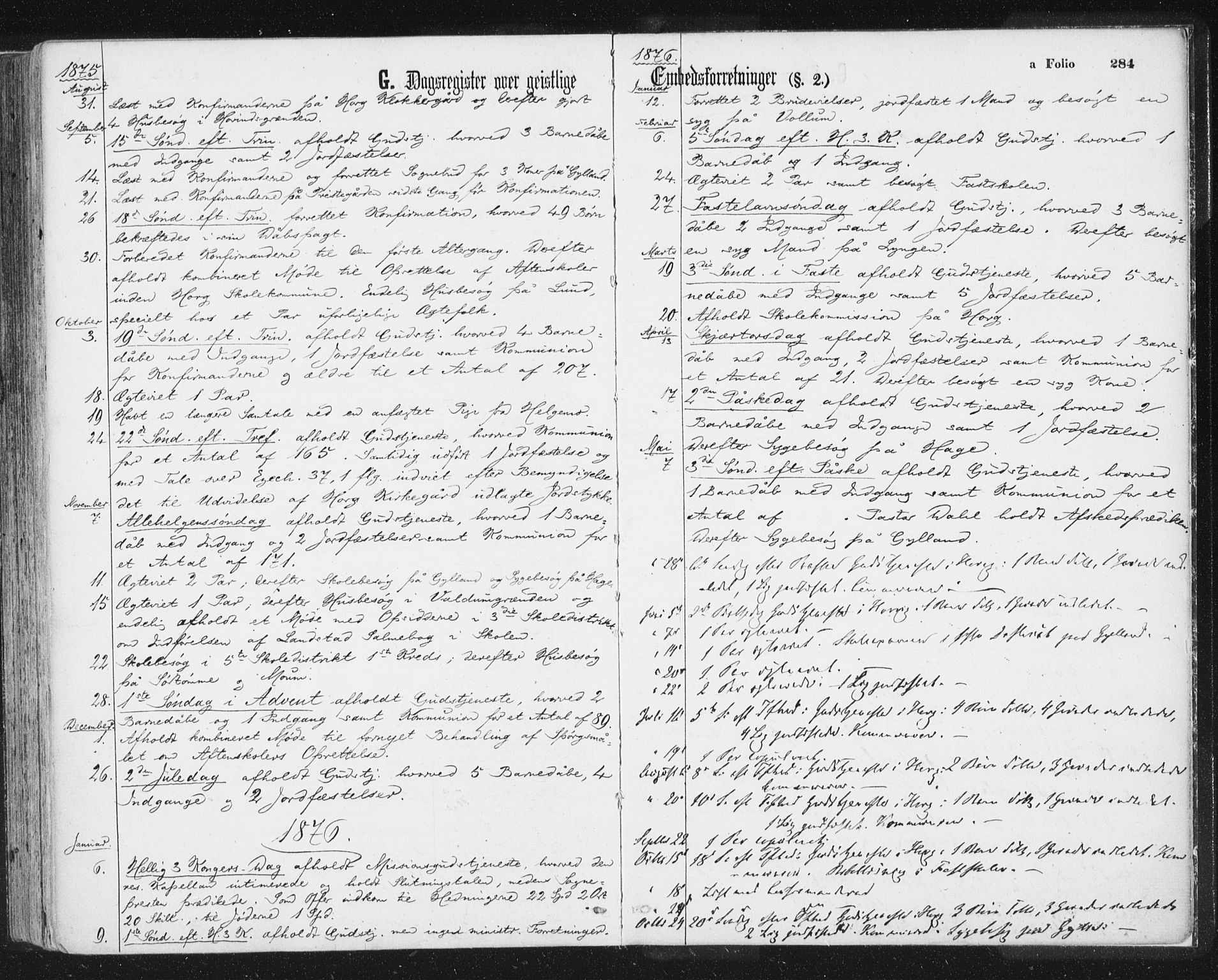 Ministerialprotokoller, klokkerbøker og fødselsregistre - Sør-Trøndelag, SAT/A-1456/692/L1104: Parish register (official) no. 692A04, 1862-1878, p. 284