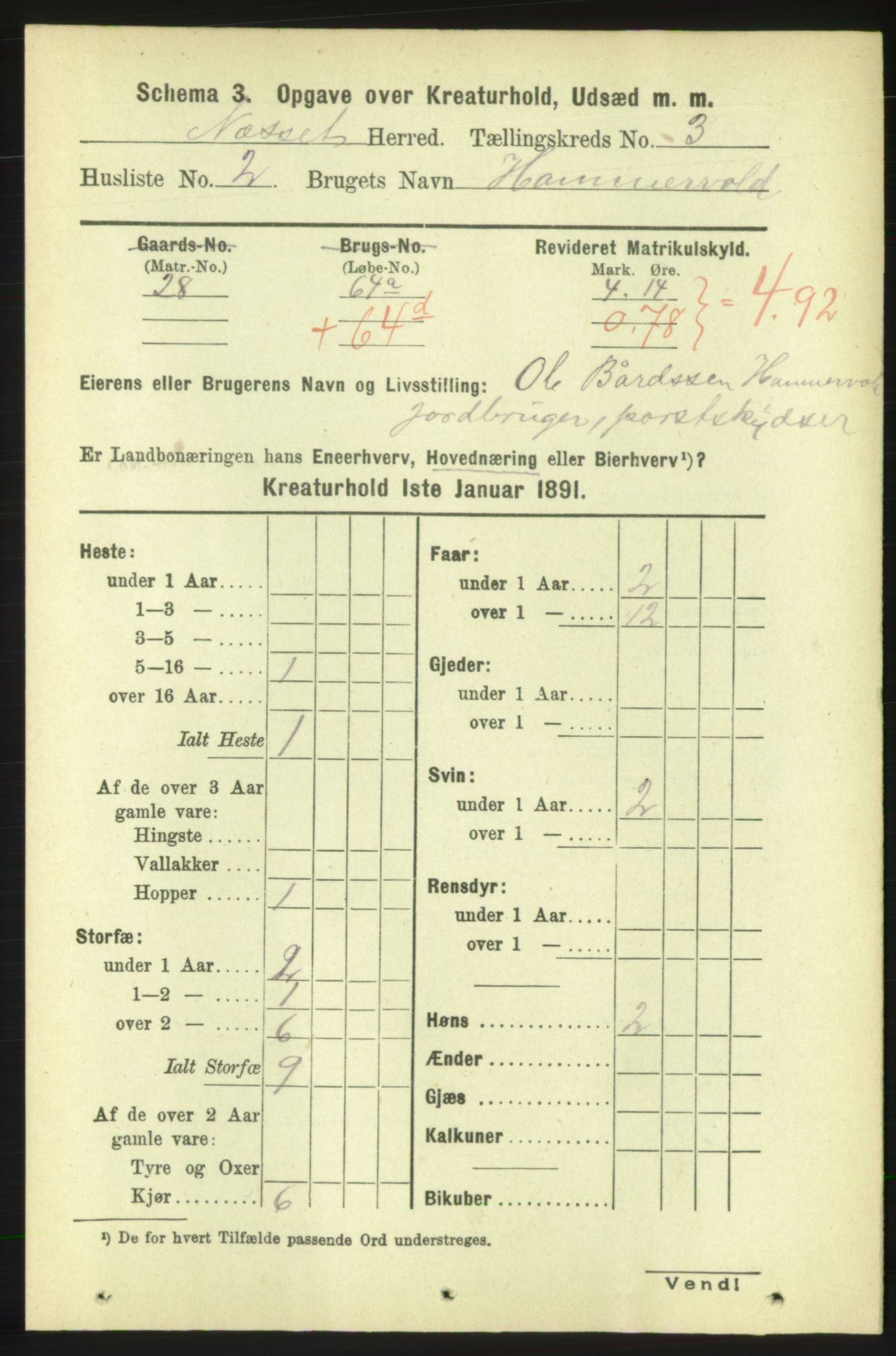 RA, 1891 census for 1543 Nesset, 1891, p. 2367