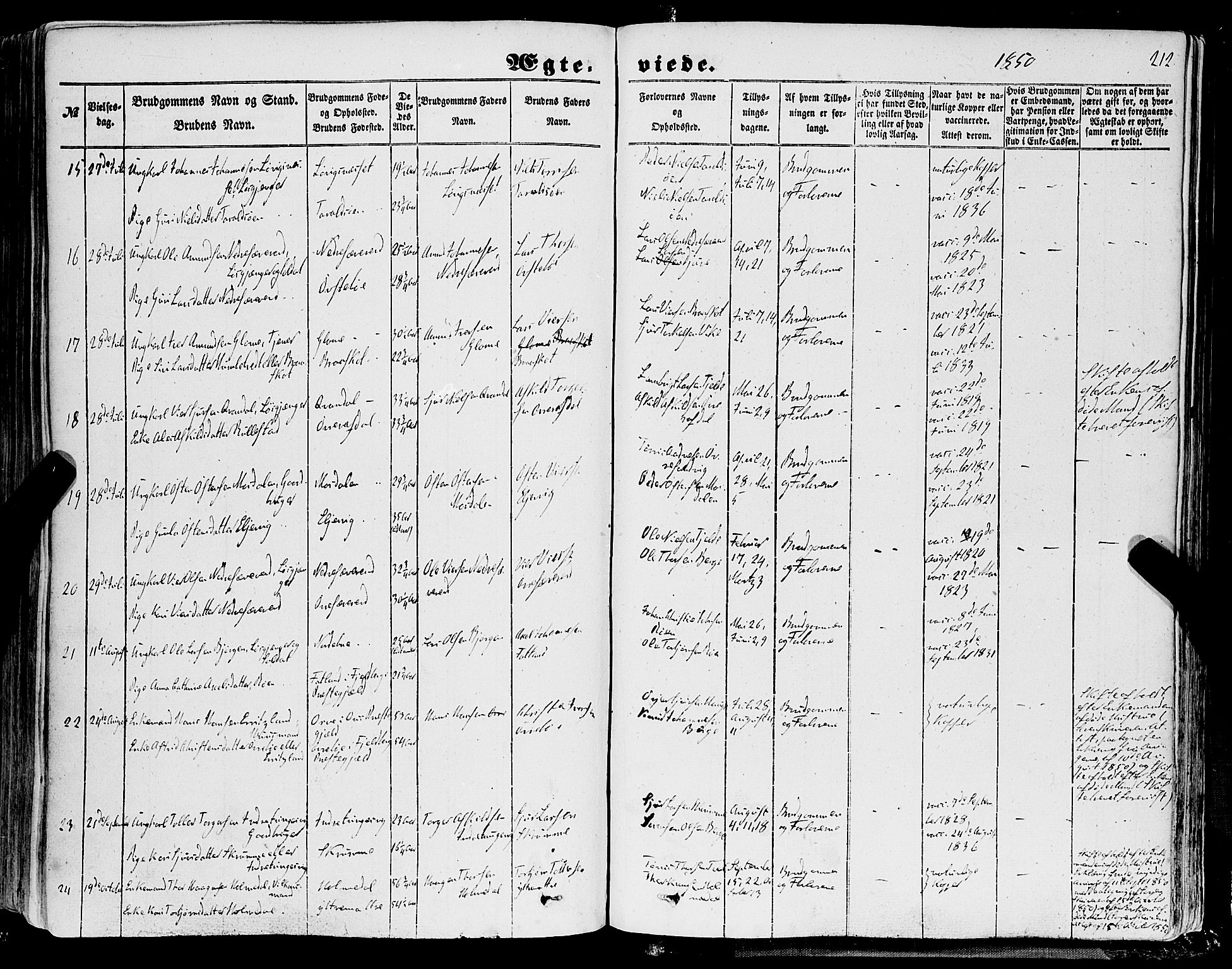 Skånevik sokneprestembete, SAB/A-77801/H/Haa: Parish register (official) no. A 5I, 1848-1869, p. 212