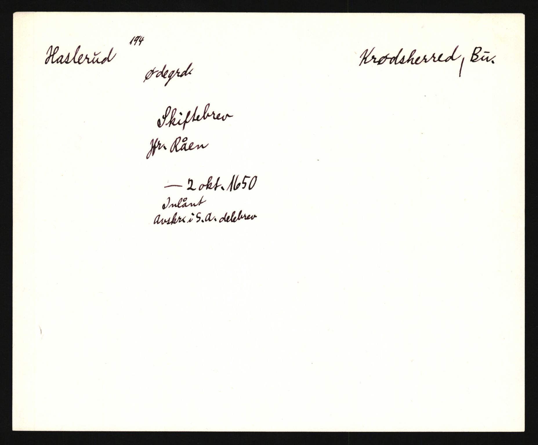 Riksarkivets diplomsamling, AV/RA-EA-5965/F35/F35e/L0014: Registreringssedler Buskerud 3, 1400-1700, p. 437