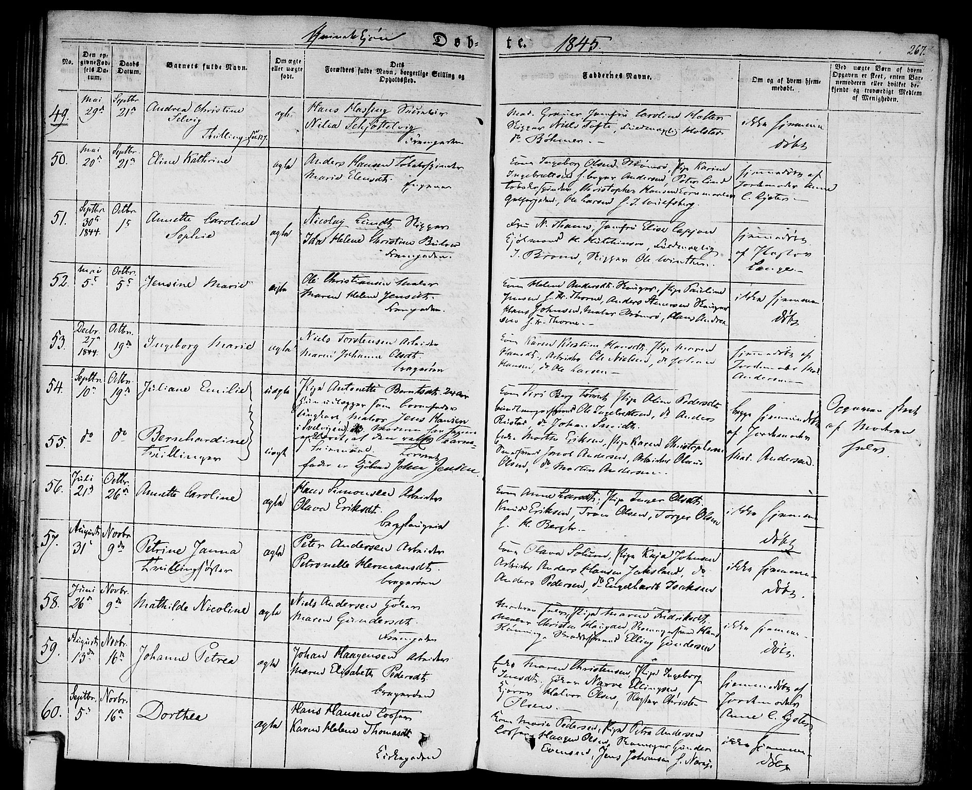 Bragernes kirkebøker, AV/SAKO-A-6/F/Fb/L0001: Parish register (official) no. II 1, 1830-1847, p. 267