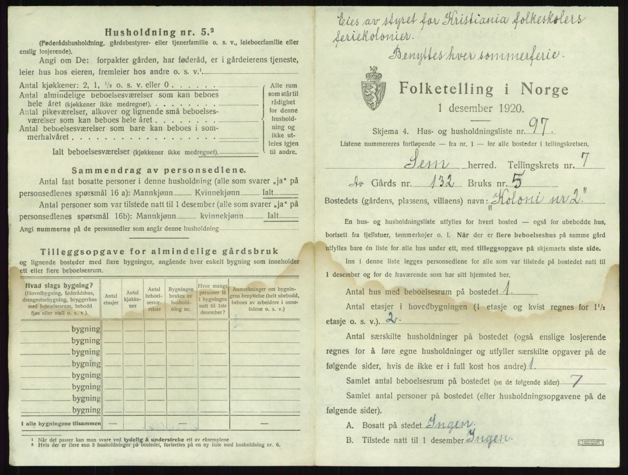 SAKO, 1920 census for Sem, 1920, p. 1646