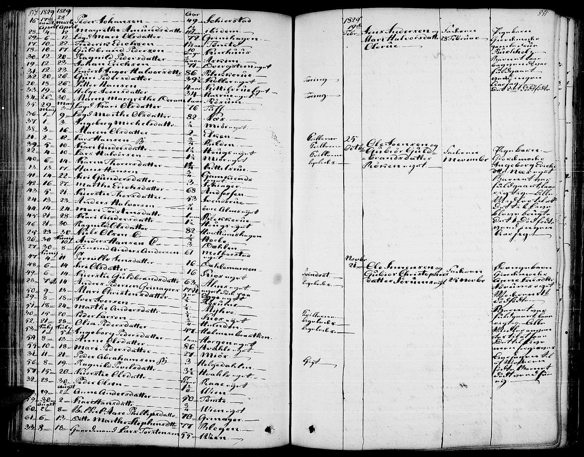 Gran prestekontor, AV/SAH-PREST-112/H/Ha/Haa/L0010: Parish register (official) no. 10, 1824-1842, p. 850-851