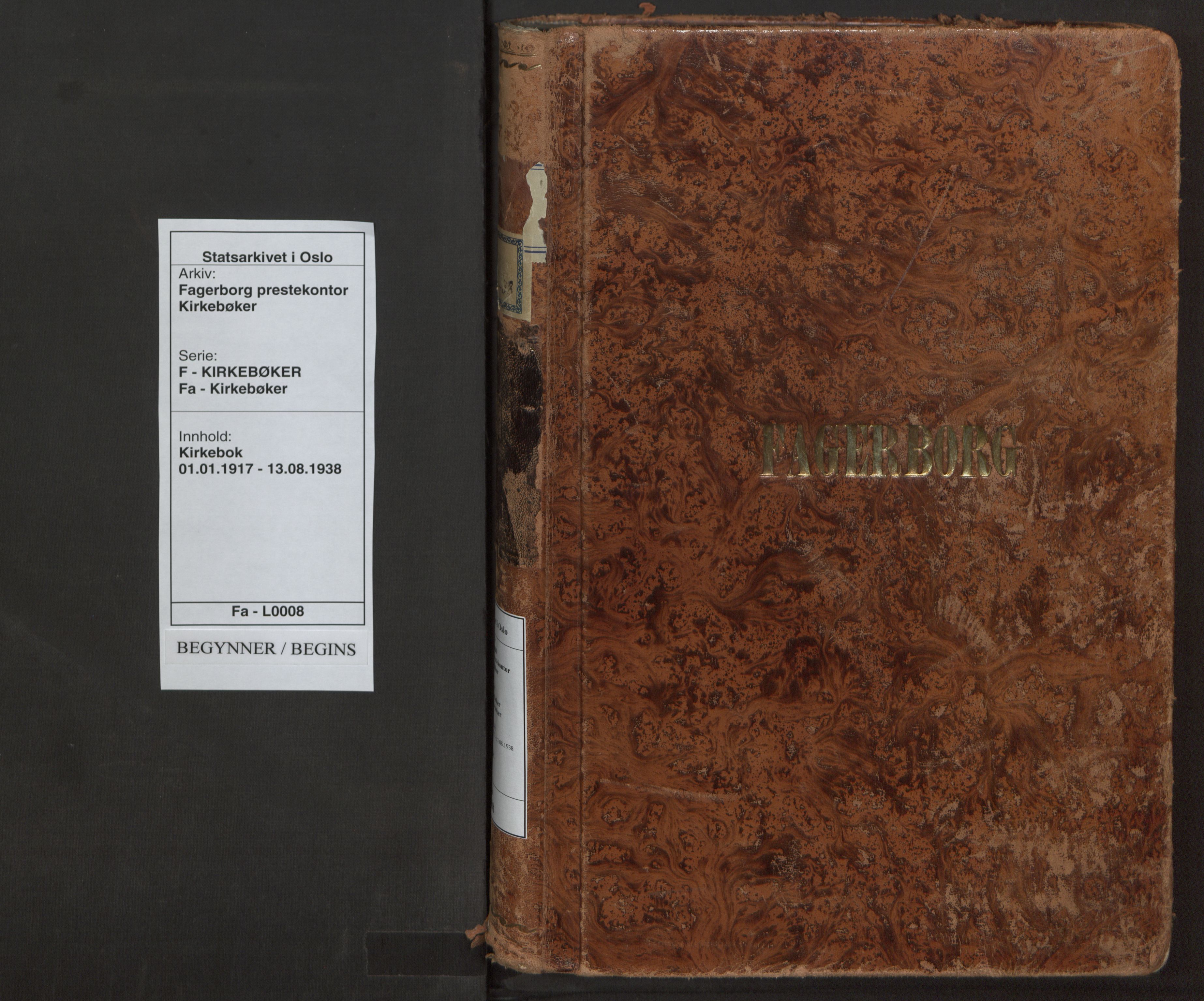 Fagerborg prestekontor Kirkebøker, AV/SAO-A-10844/F/Fa/L0008: Parish register (official) no. 8, 1917-1938