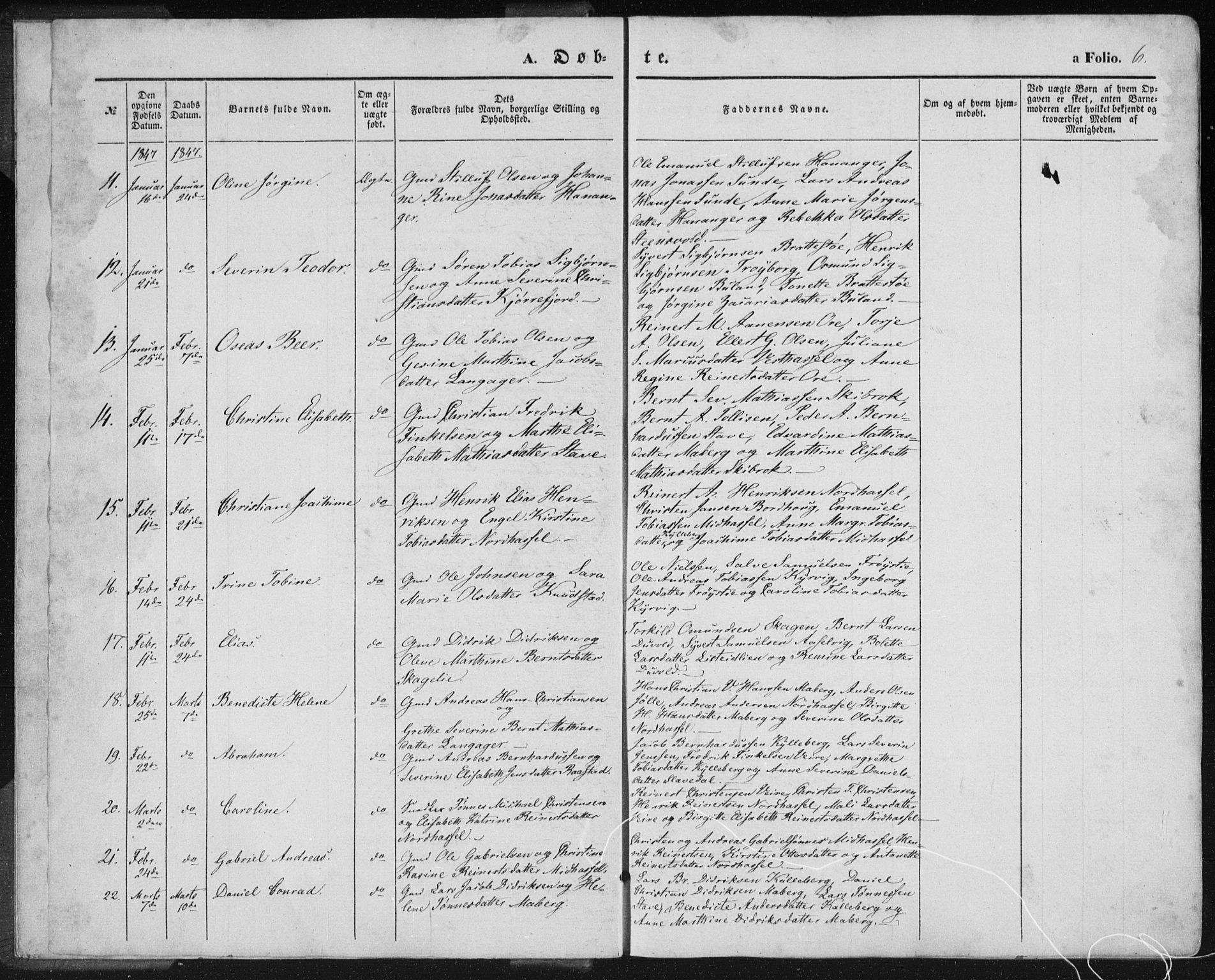 Lista sokneprestkontor, SAK/1111-0027/F/Fa/L0010: Parish register (official) no. A 10, 1846-1861, p. 6
