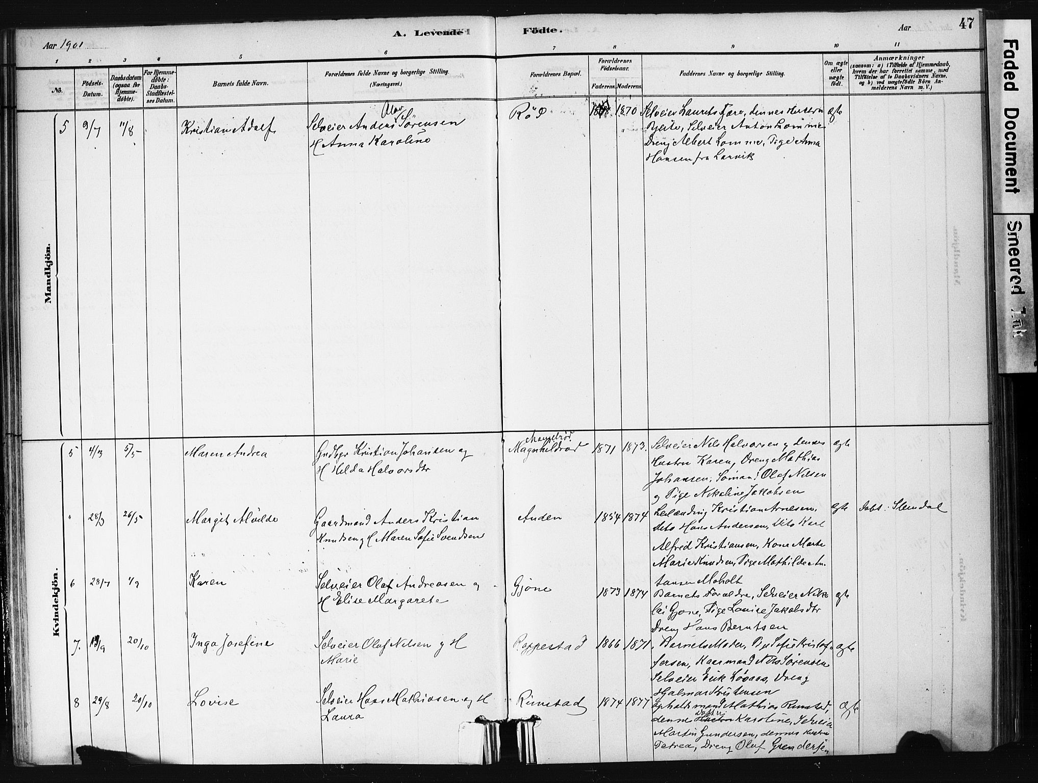 Hedrum kirkebøker, AV/SAKO-A-344/F/Fb/L0001: Parish register (official) no. II 1, 1881-1905, p. 47