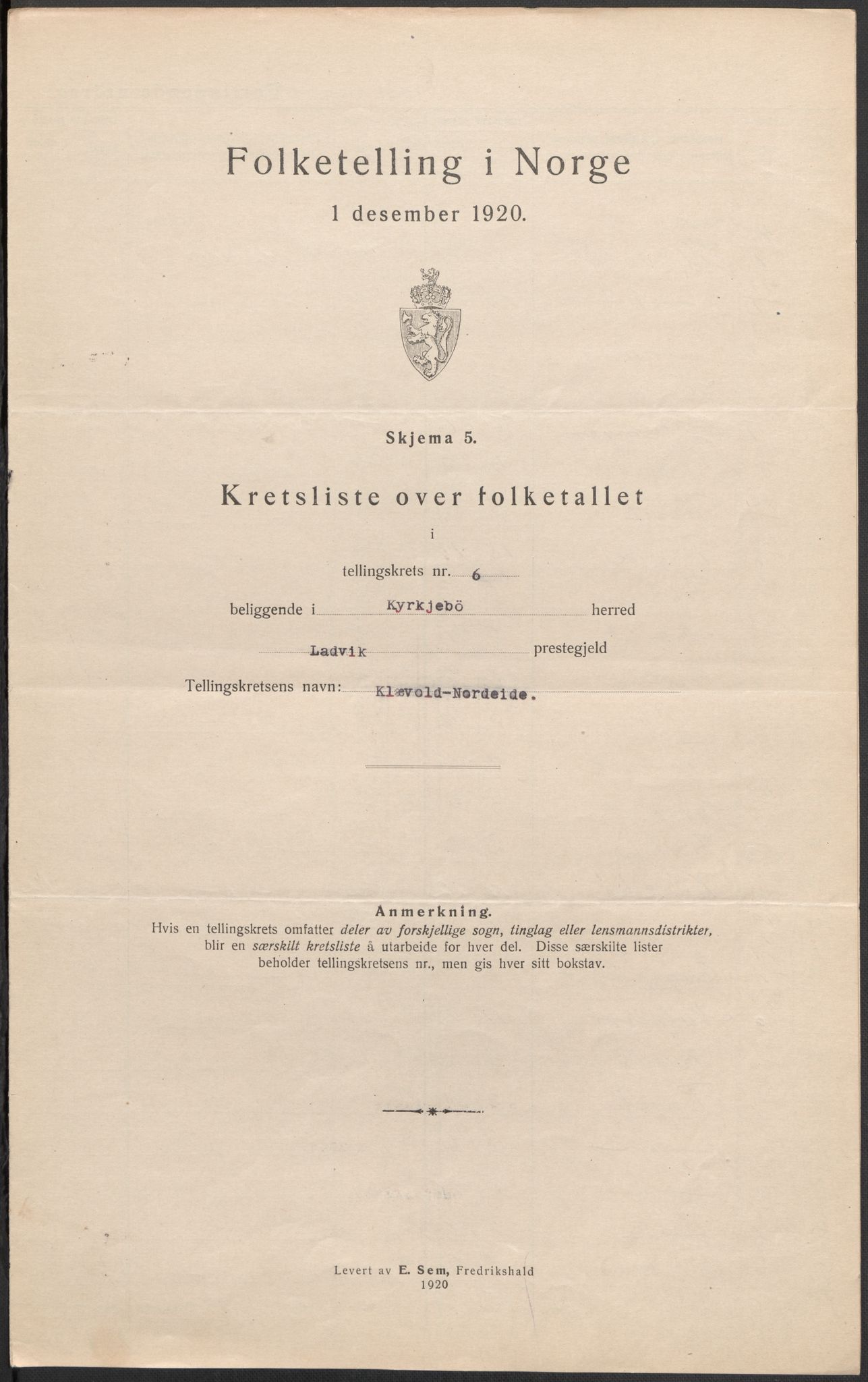 SAB, 1920 census for Kyrkjebø, 1920, p. 19