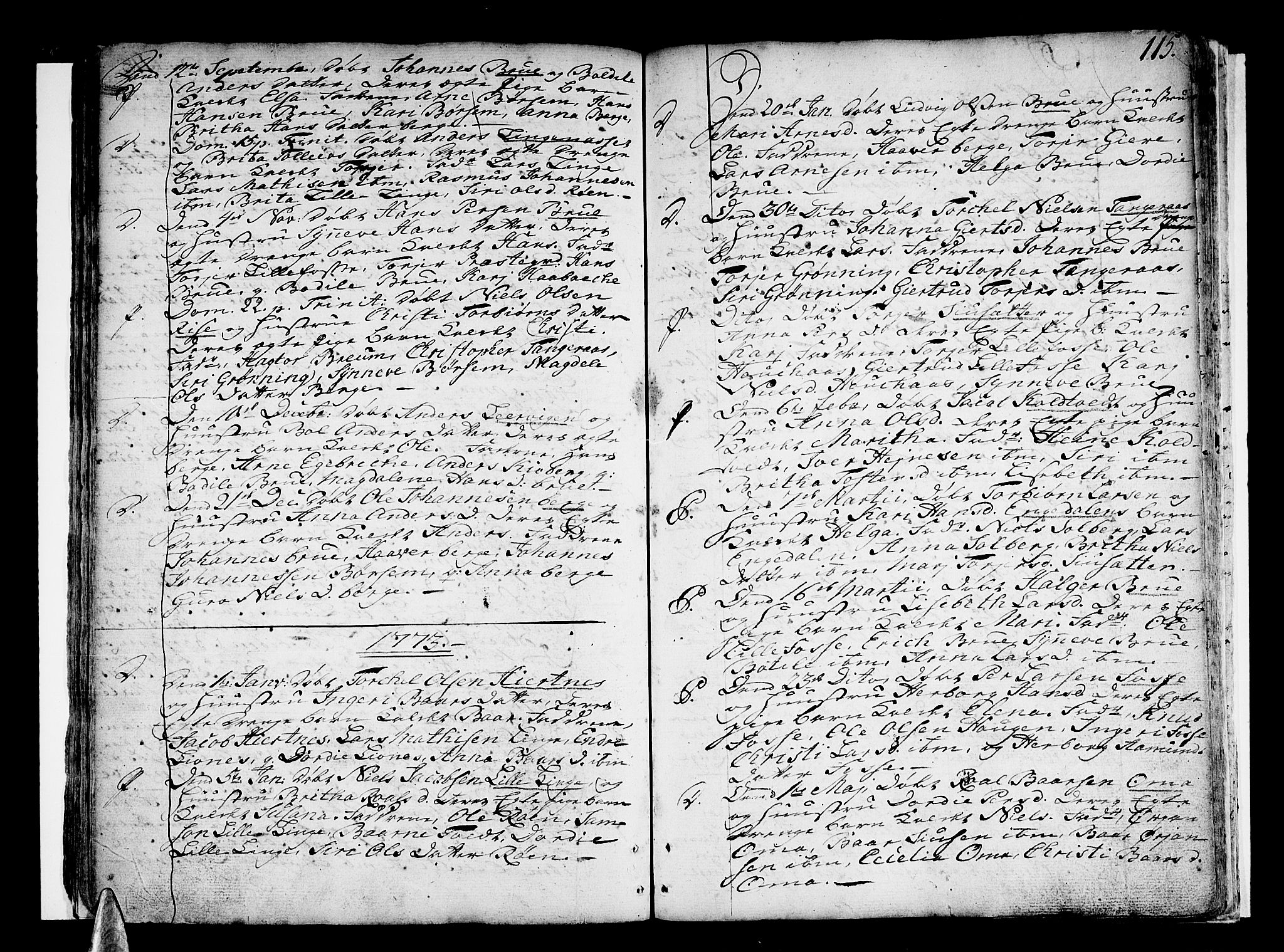 Strandebarm sokneprestembete, SAB/A-78401/H/Haa: Parish register (official) no. A 3 /1, 1750-1787, p. 115